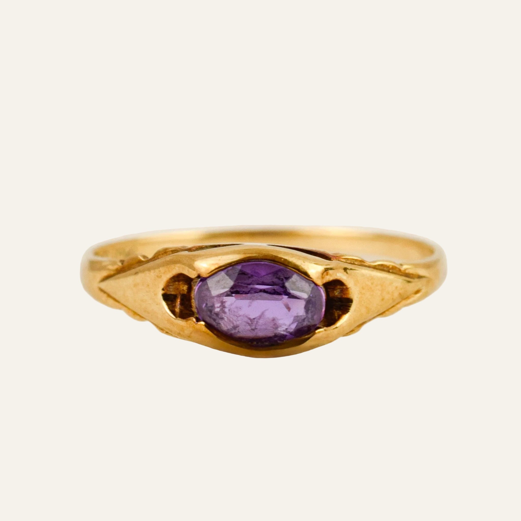 Solitaire Amethyst Ring