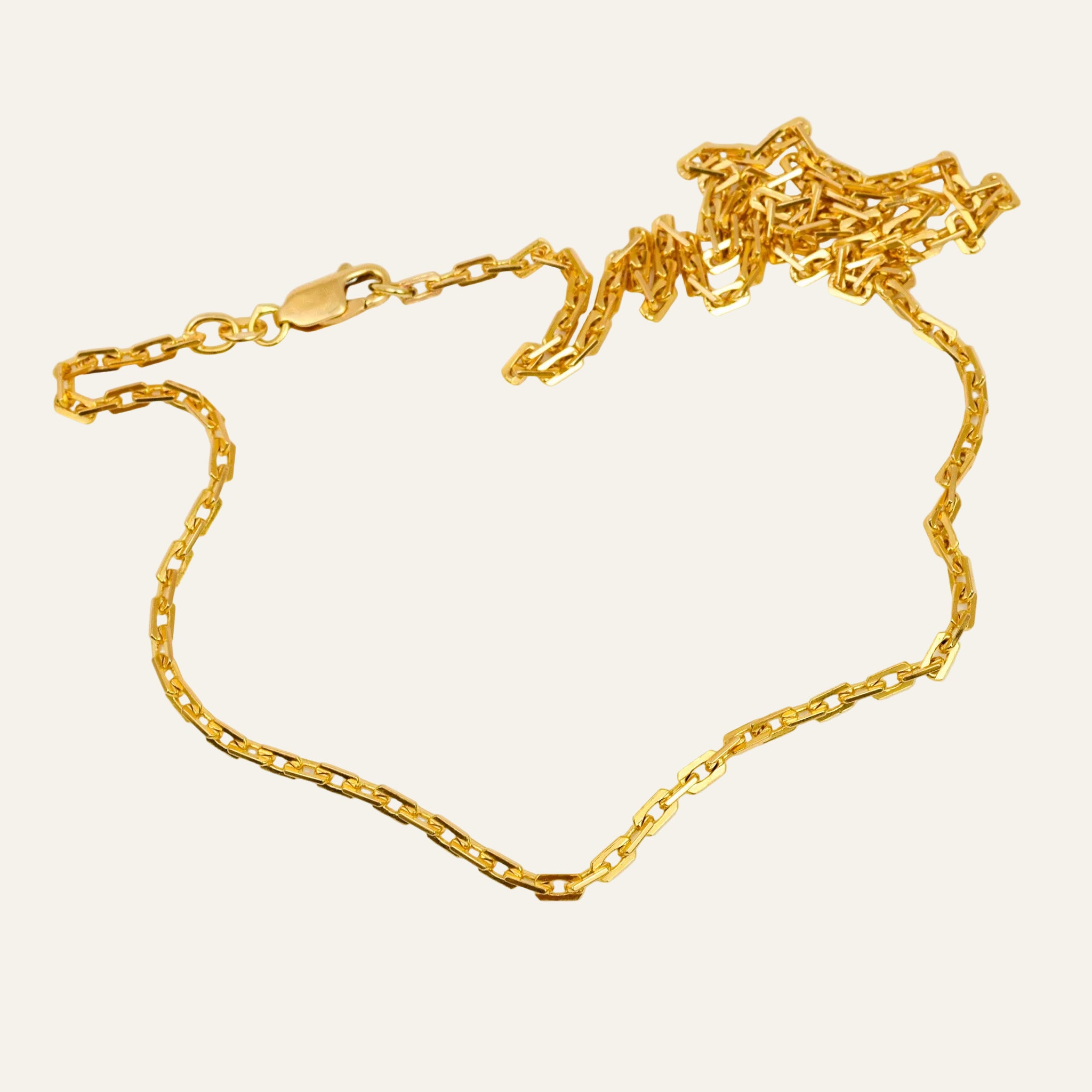 19.75 inch 10k yellow gold cable link chain necklace with uniform round interlocking links
