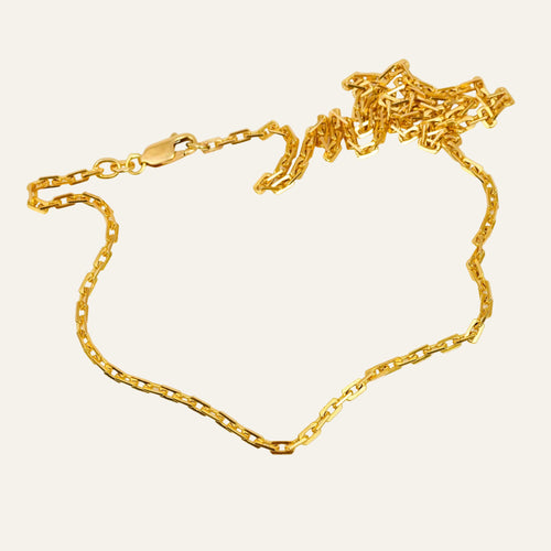 19.75 inch 10k yellow gold cable link chain necklace with uniform round interlocking links