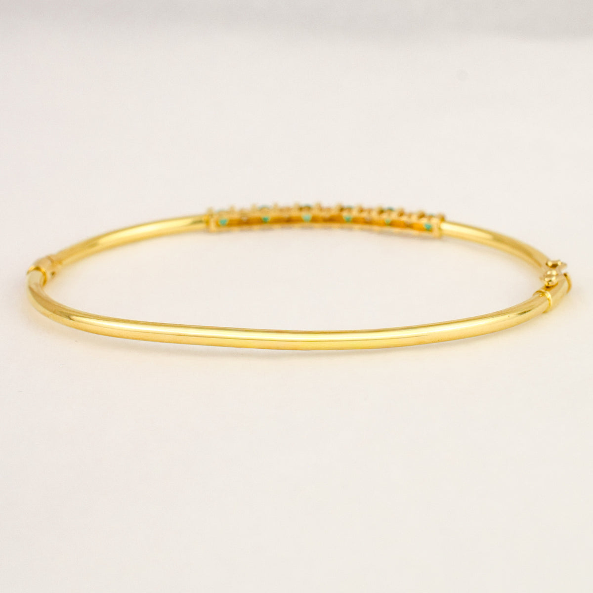 65mm Emerald and Diamond Bangle