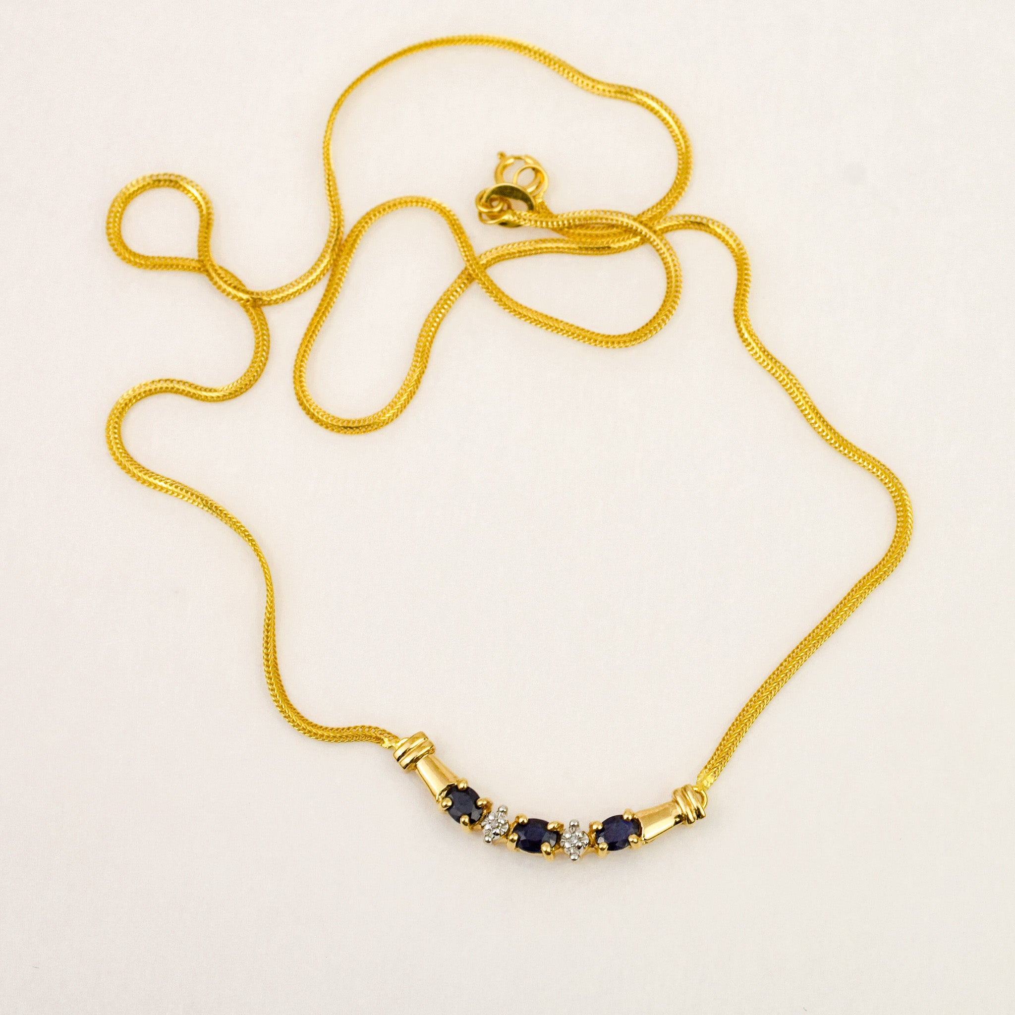 16.75" Sapphire and Diamond Necklace