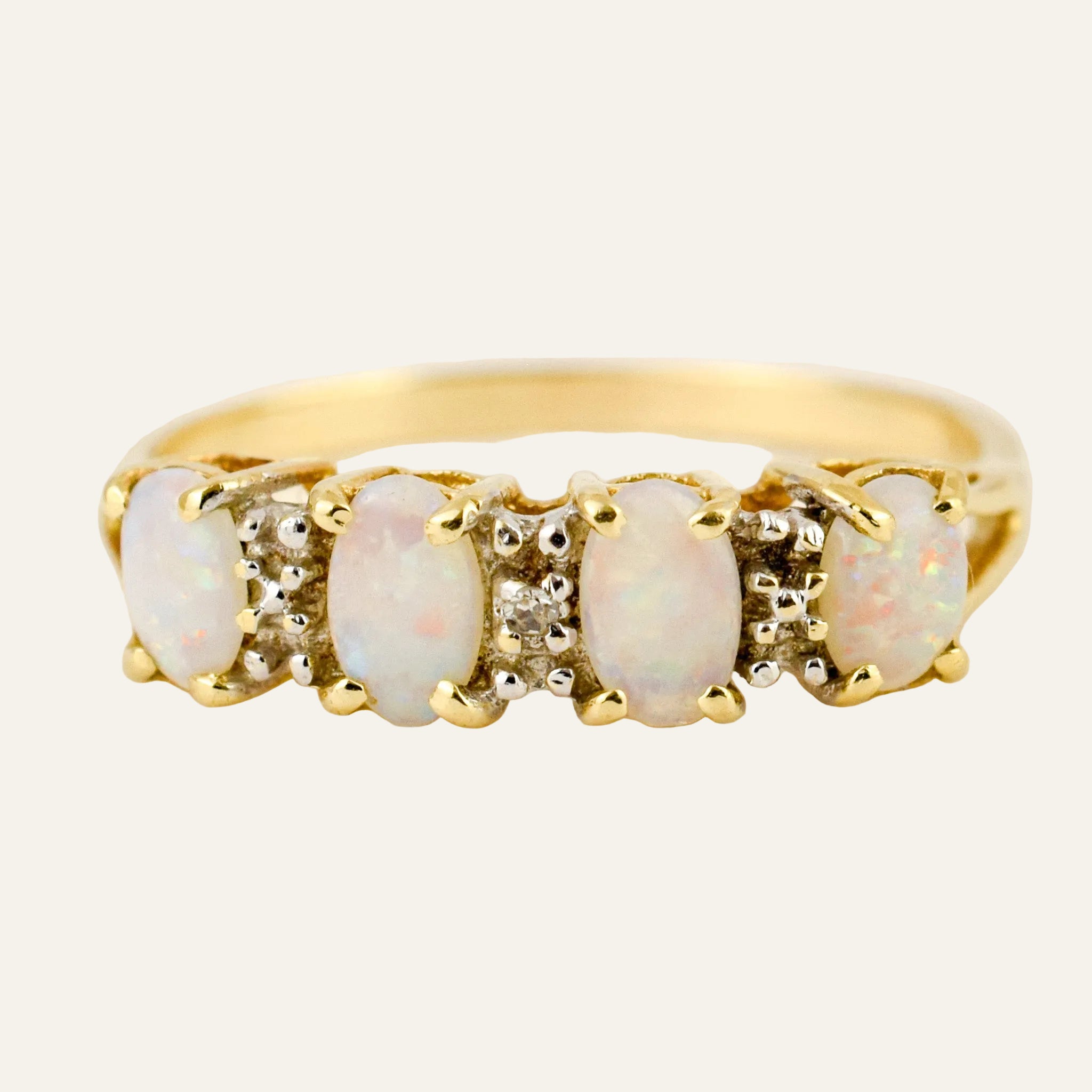4 Opal and Diamond Band