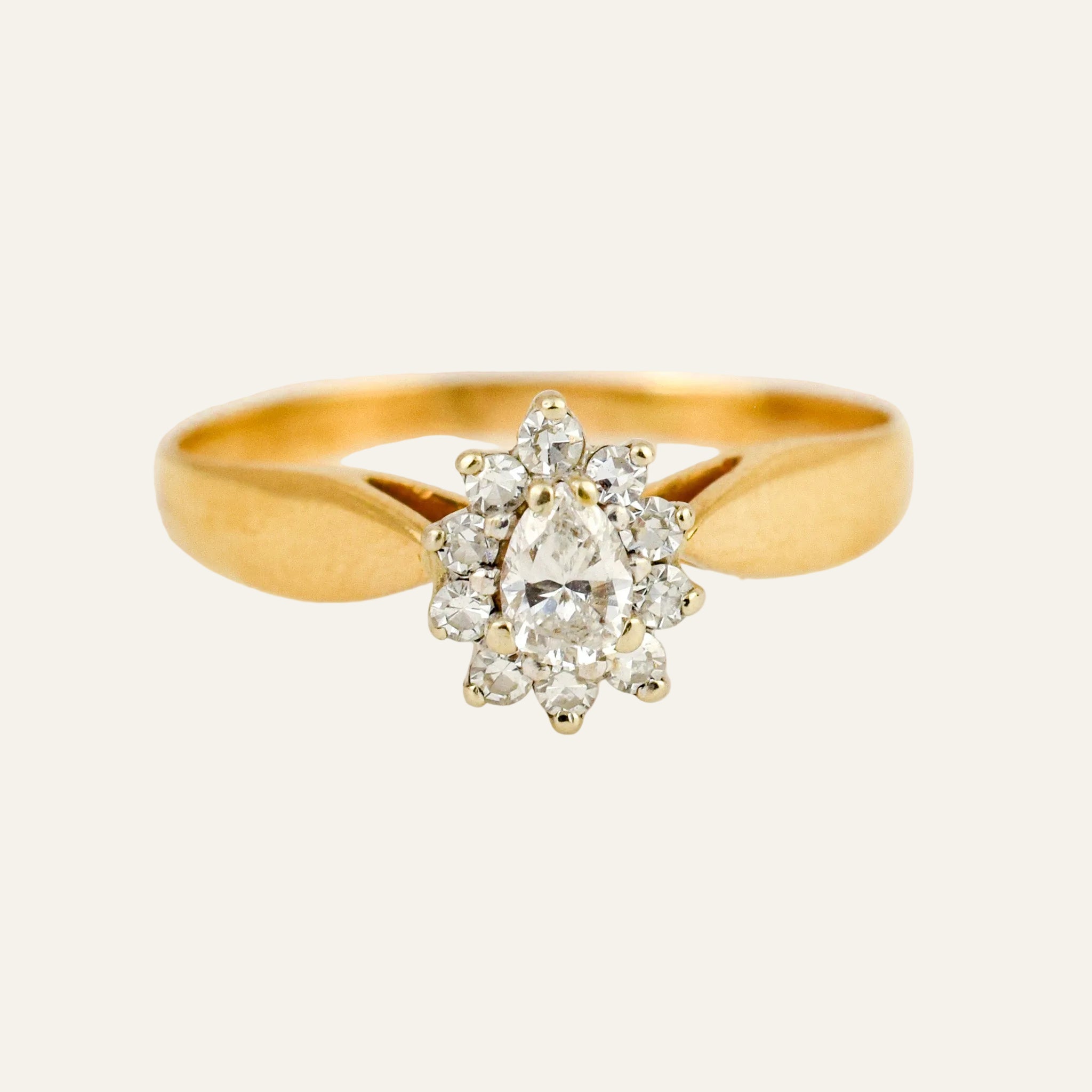 Pear Diamond Cluster Ring