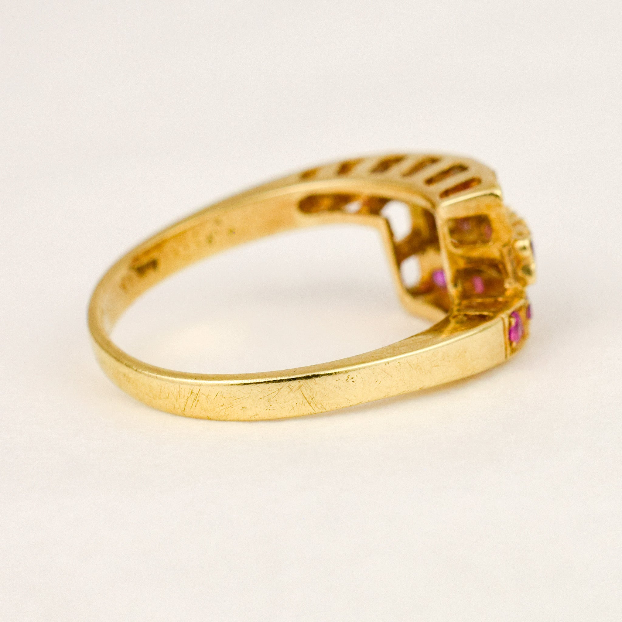 Ruby Triple Stack Bypass Ring