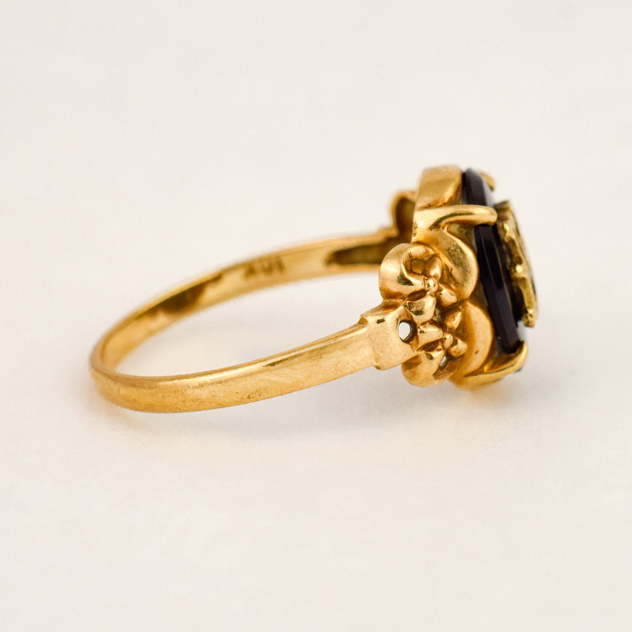 'M' Onyx Signet Ring