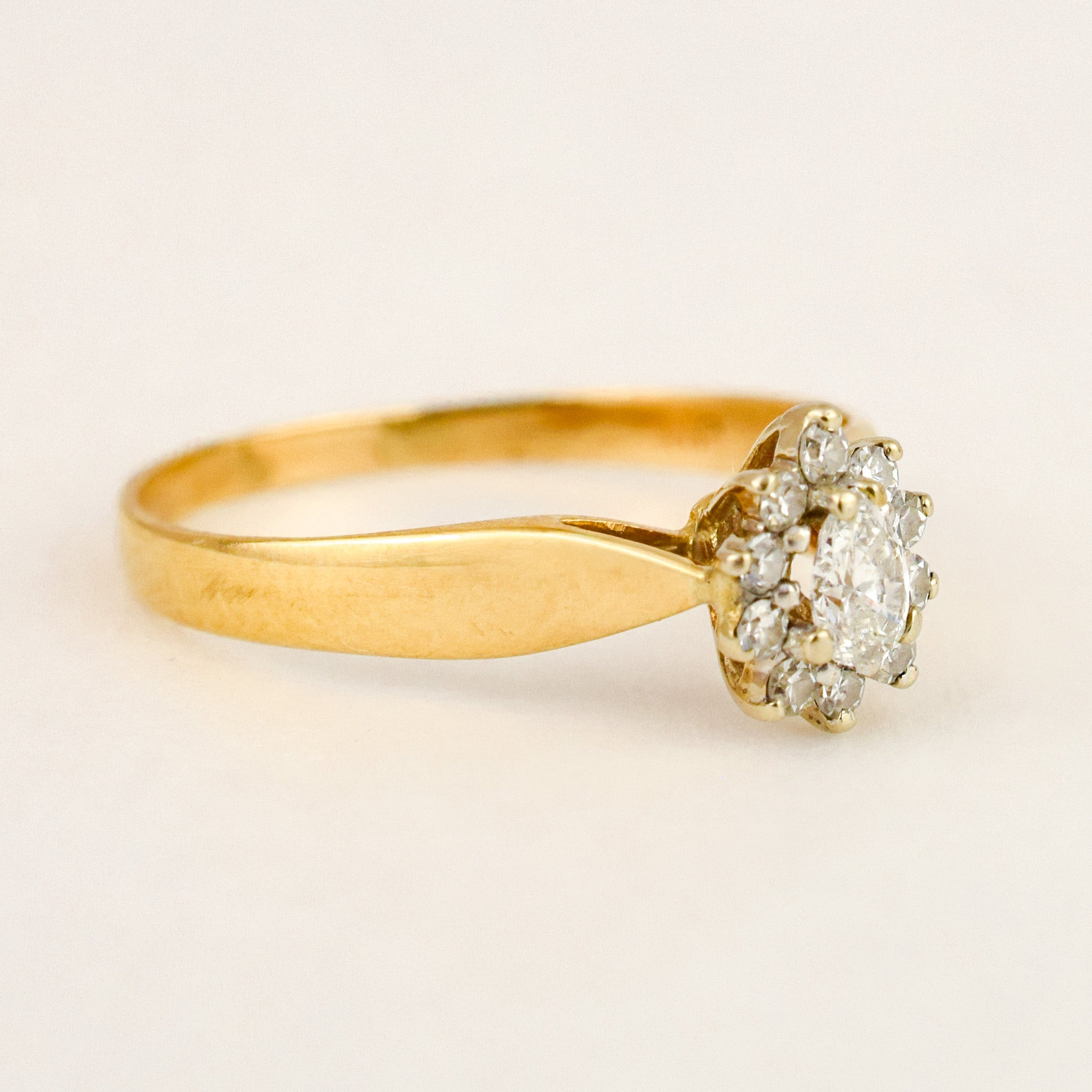 Pear Diamond Cluster Ring
