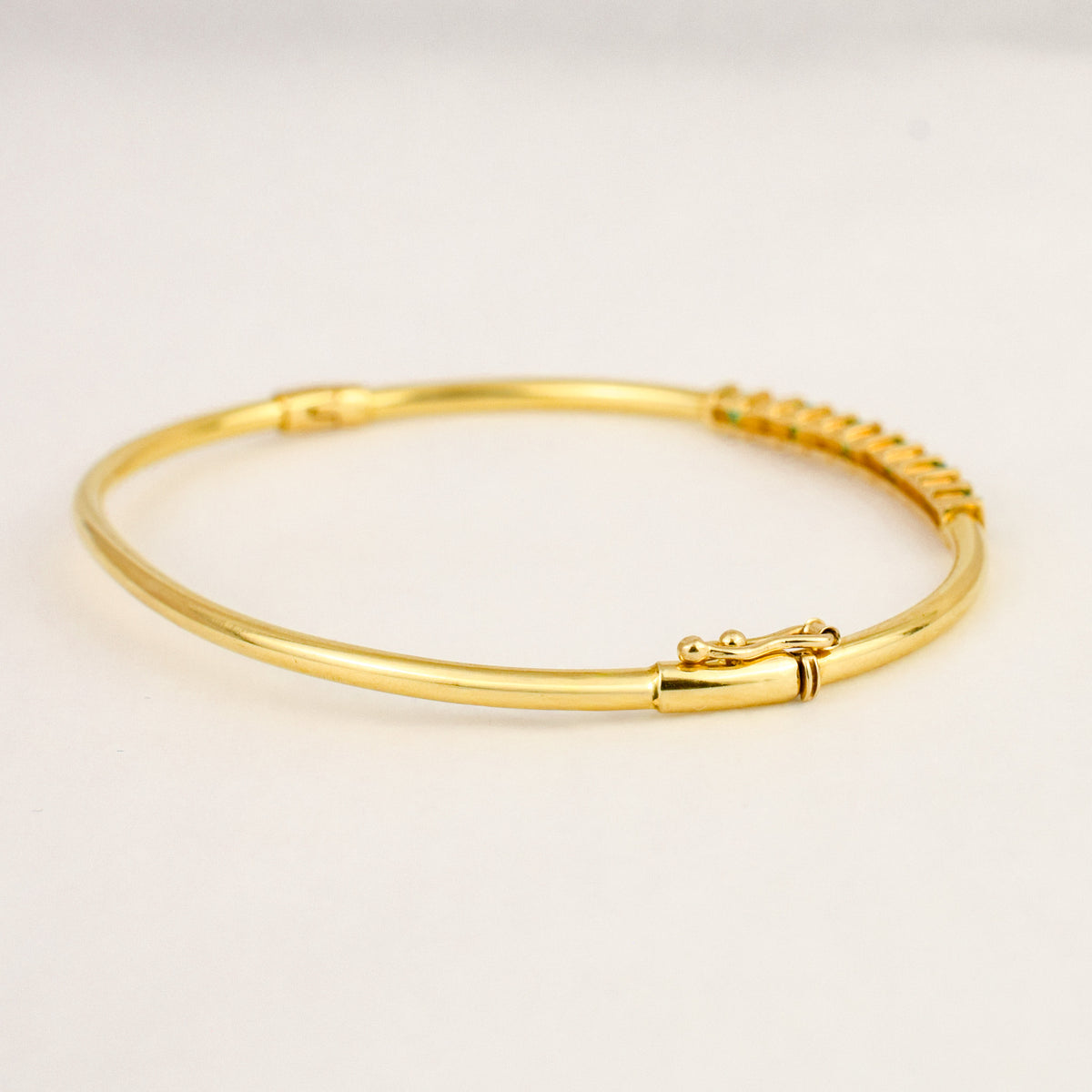 65mm Emerald and Diamond Bangle
