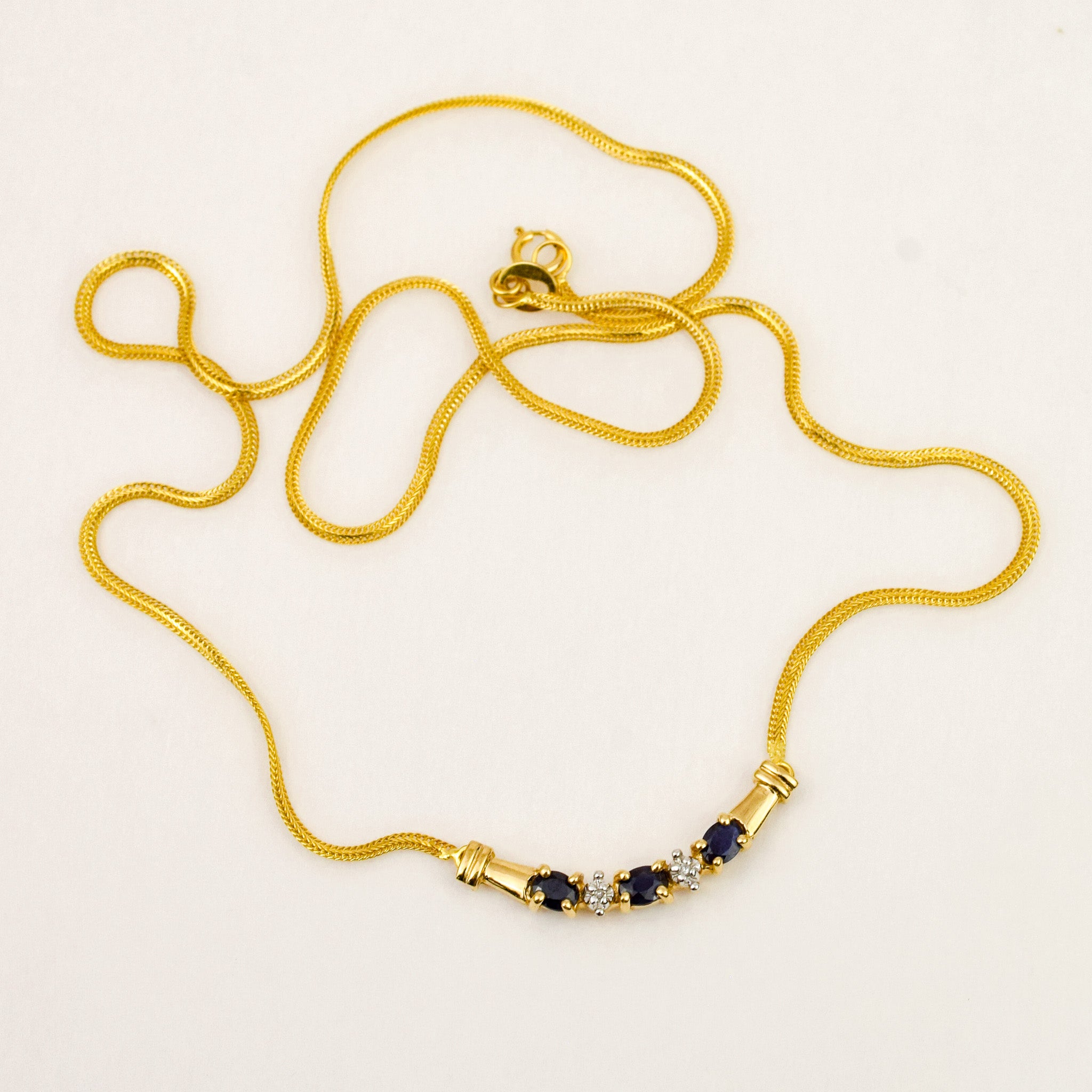 16.75" Sapphire and Diamond Necklace