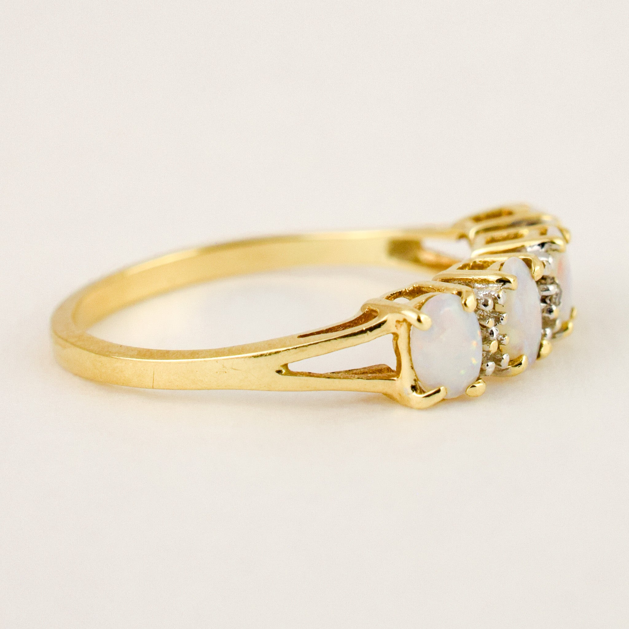 4 Opal and Diamond Band