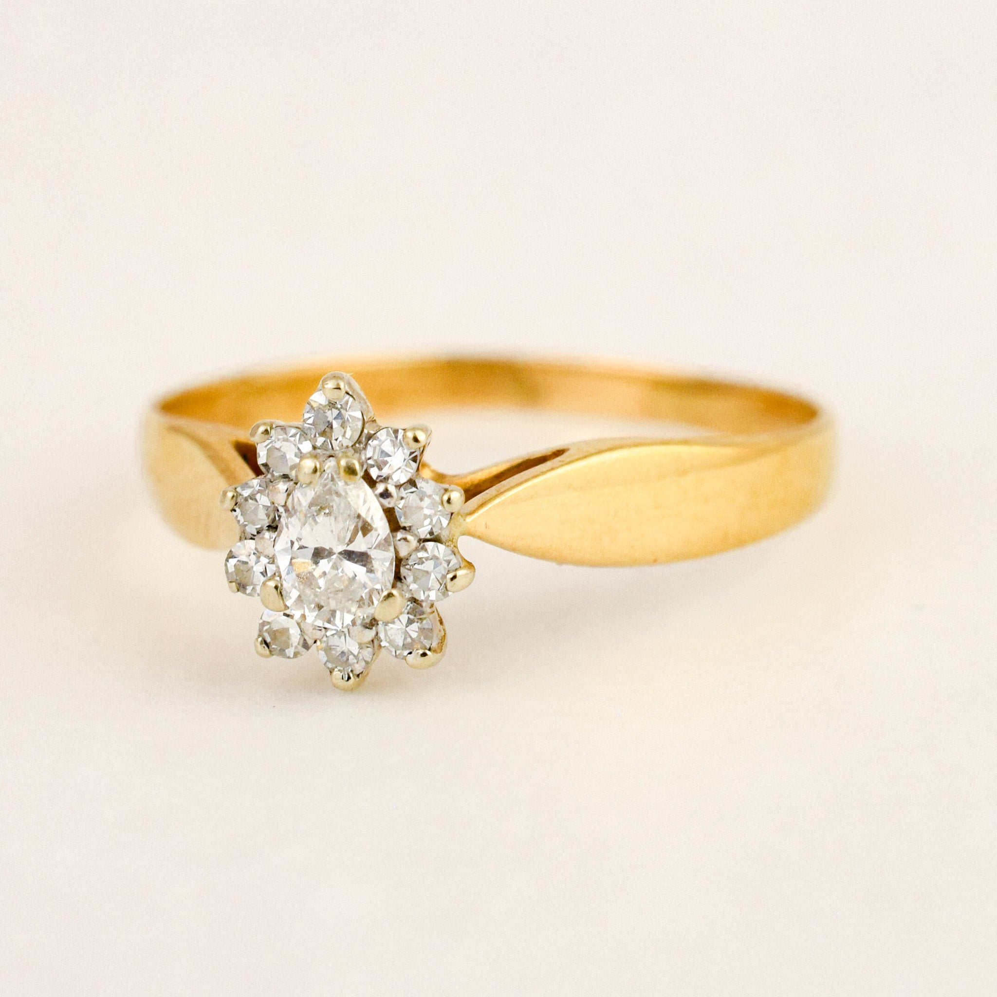 Pear Diamond Cluster Ring