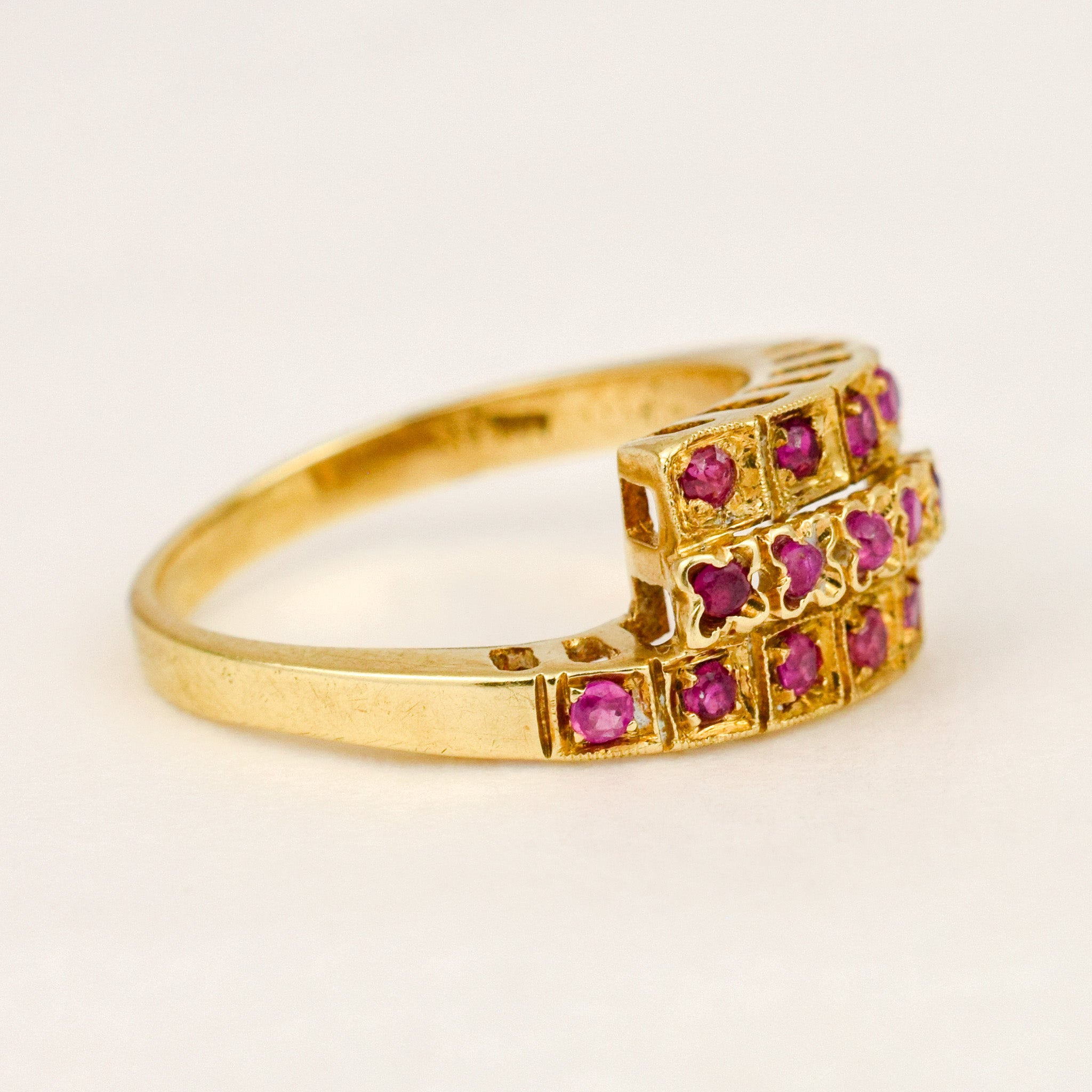 Ruby Triple Stack Bypass Ring