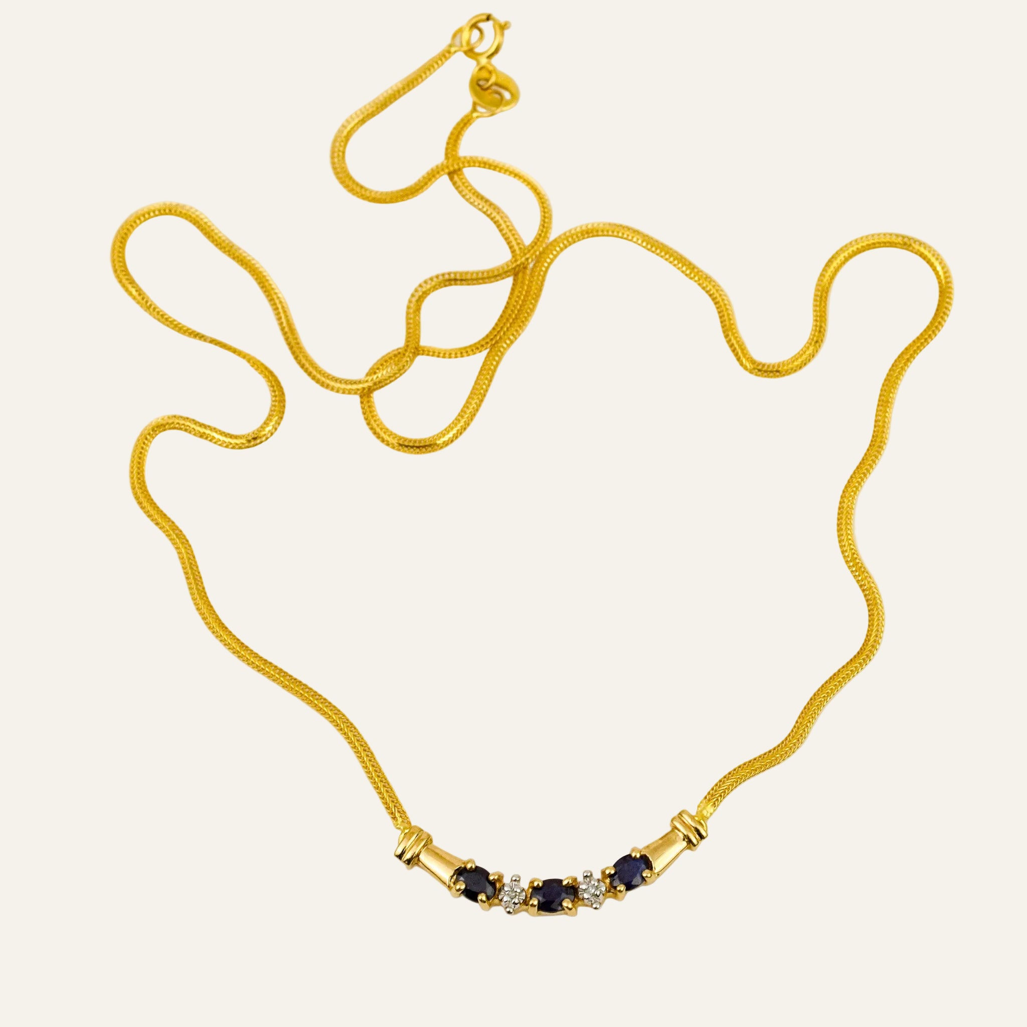 16.75" Sapphire and Diamond Necklace