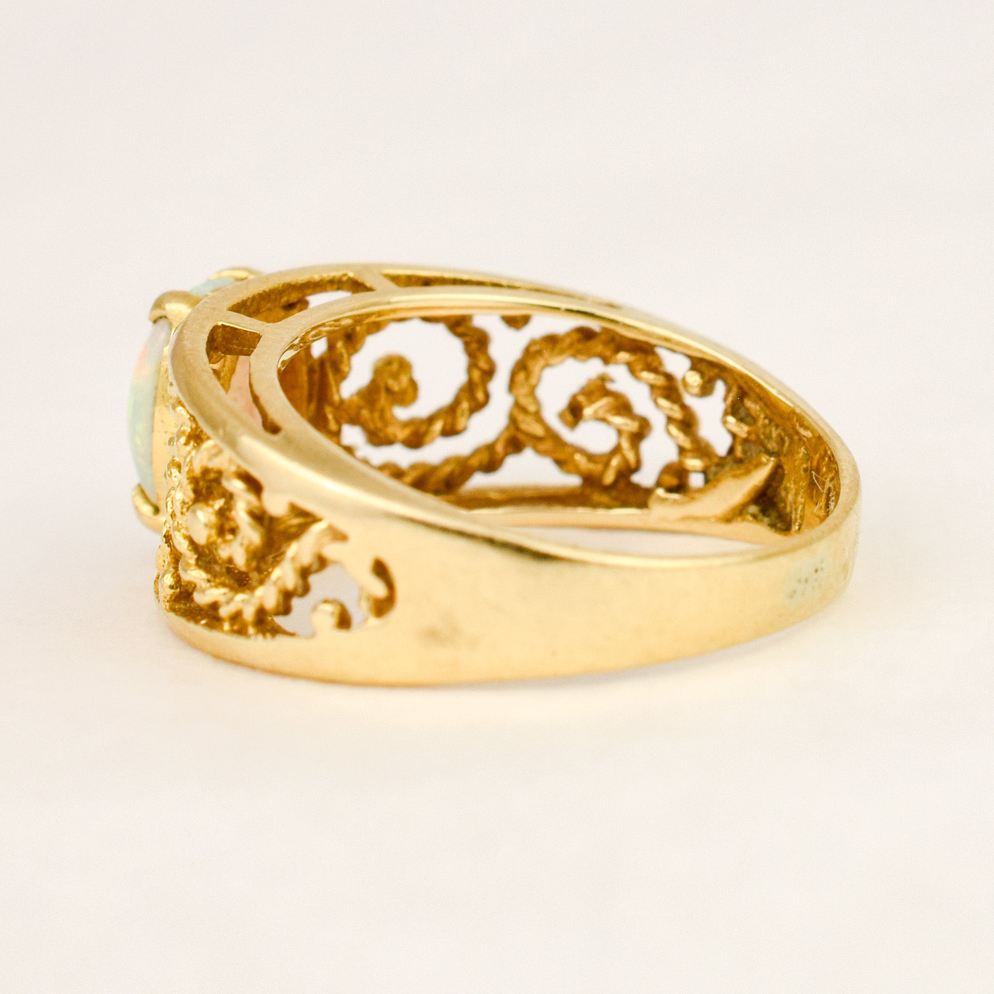 Opal Scrollwork Ring