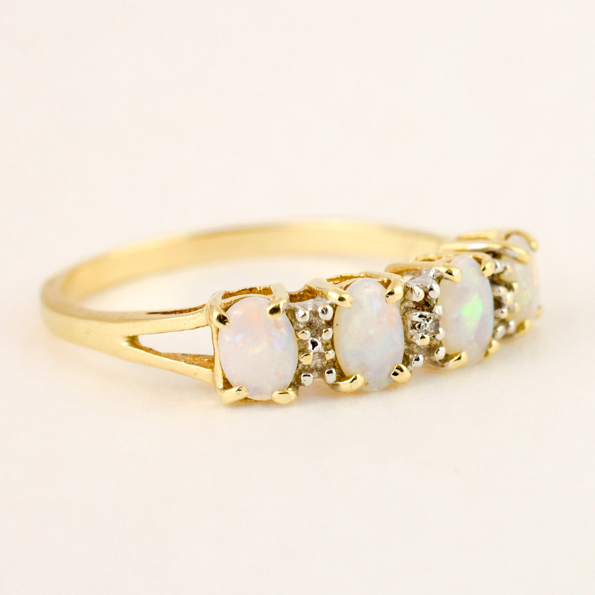 4 Opal and Diamond Band