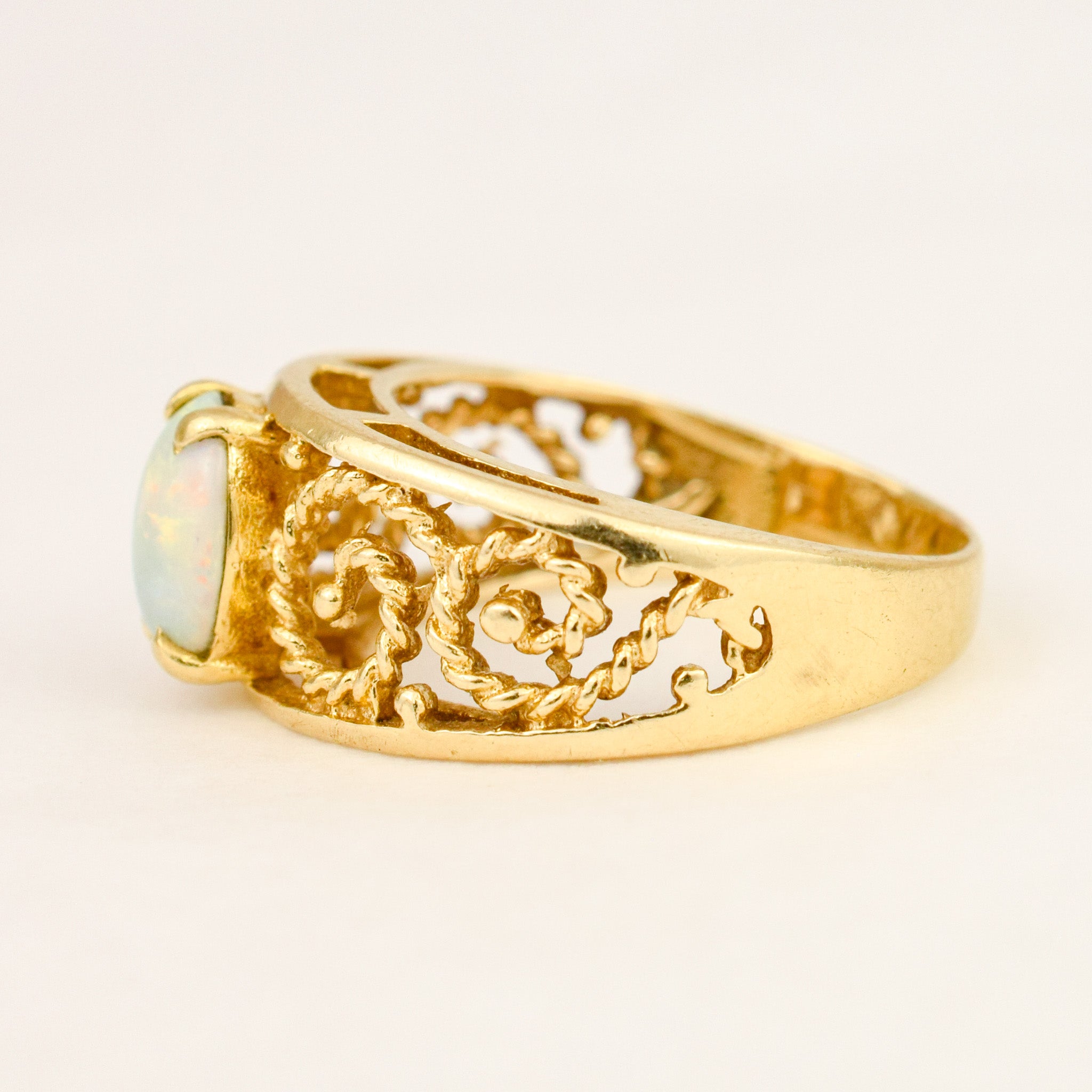 Opal Scrollwork Ring