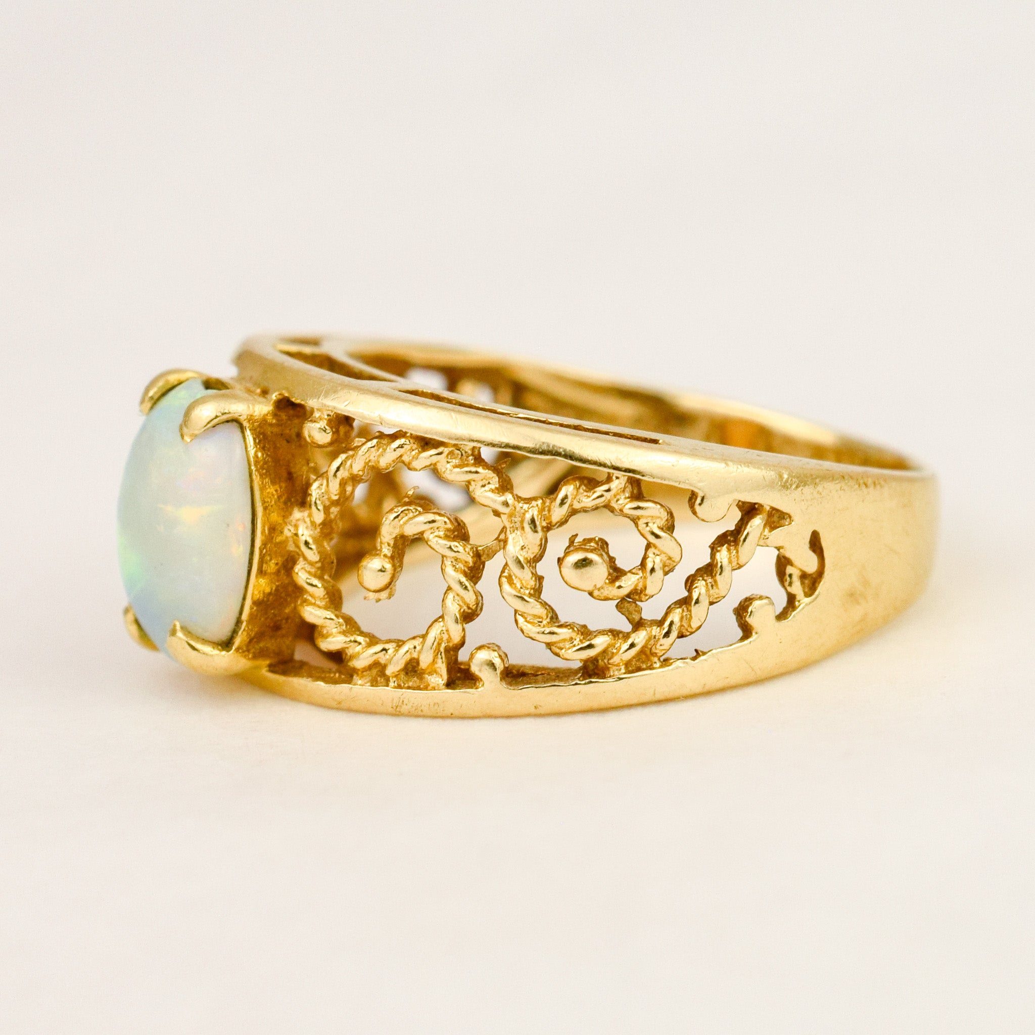 Opal Scrollwork Ring