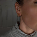 Yellow Topaz and Diamond Half Hoops