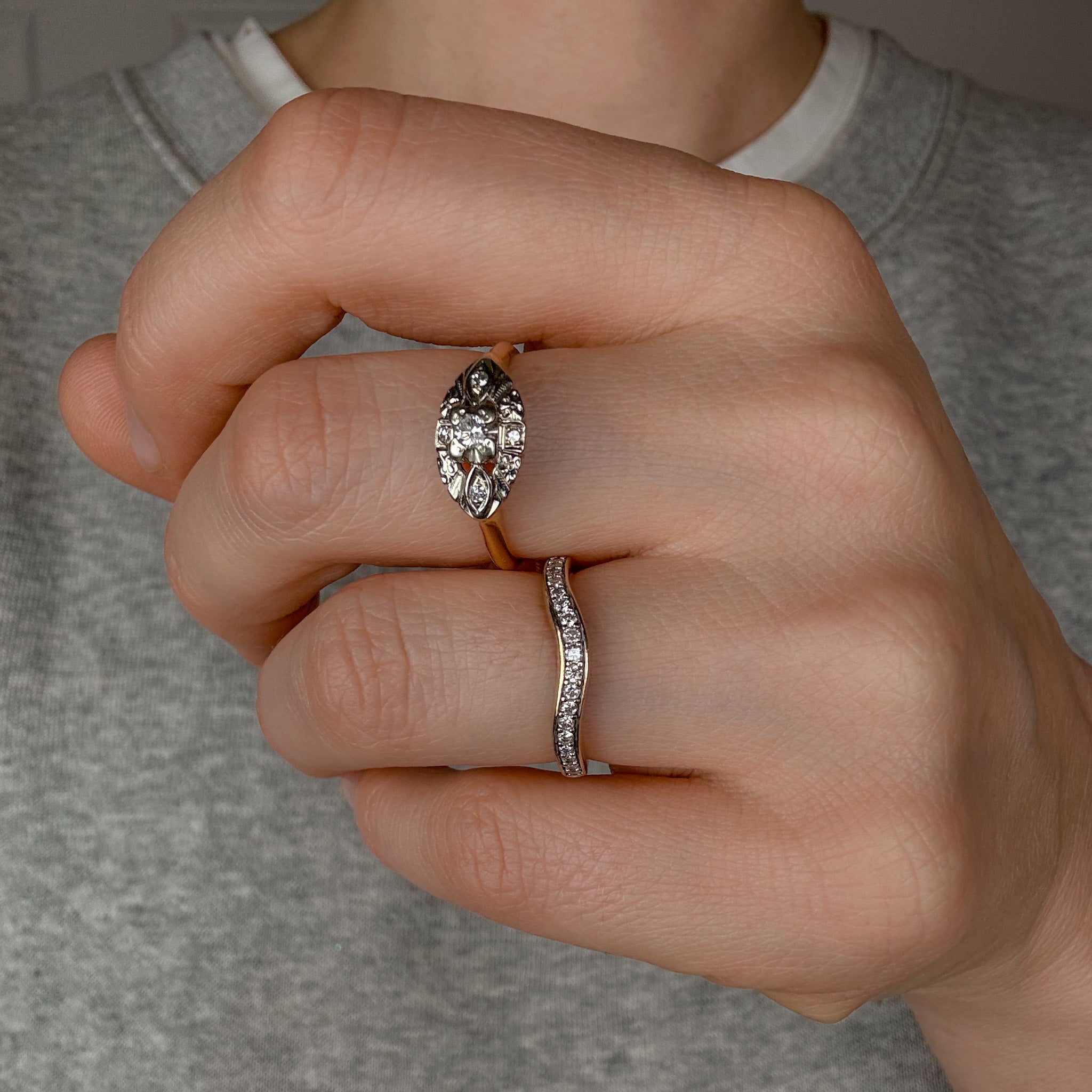 Antique Diamond Boat Ring
