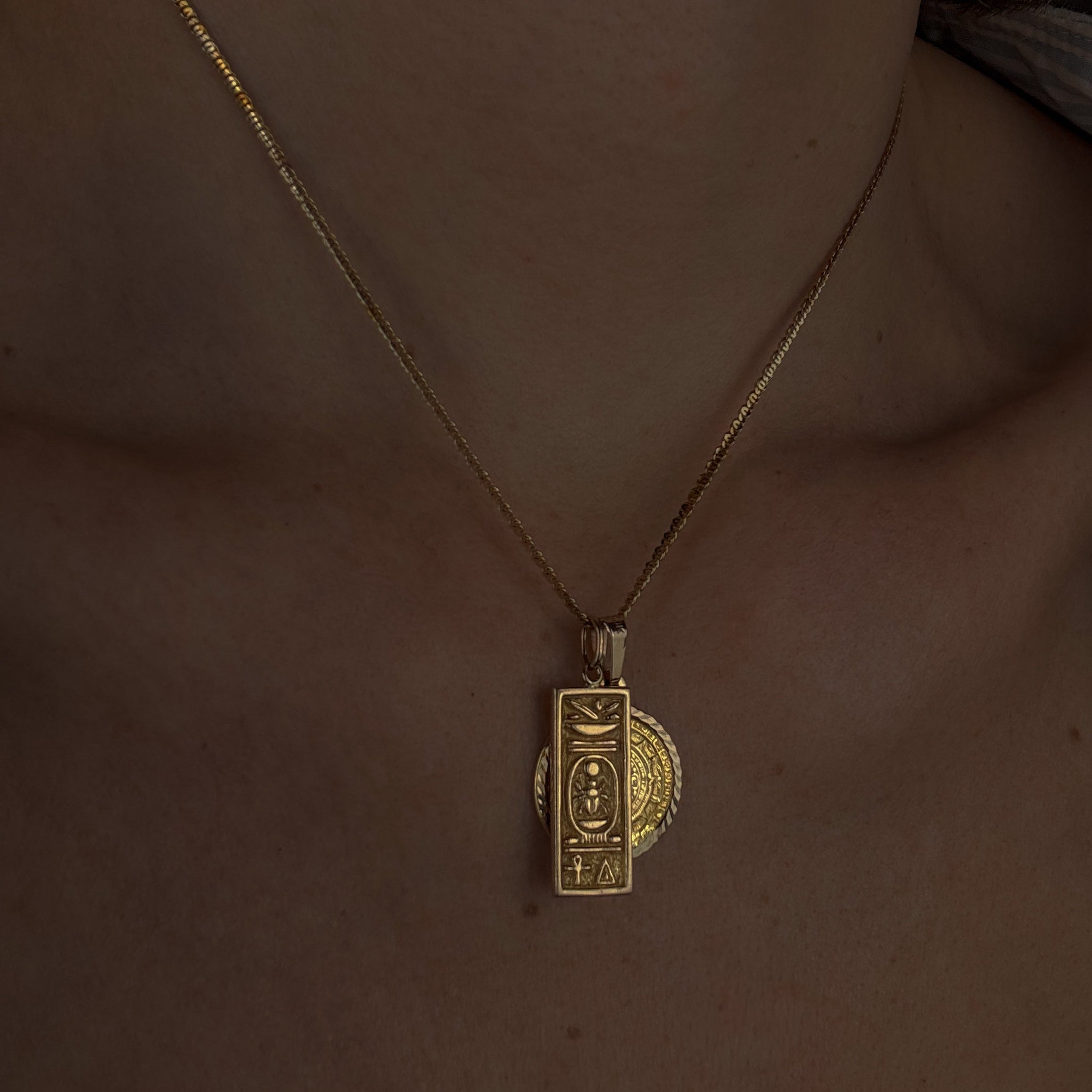 Hieroglyphic Gold Pendant