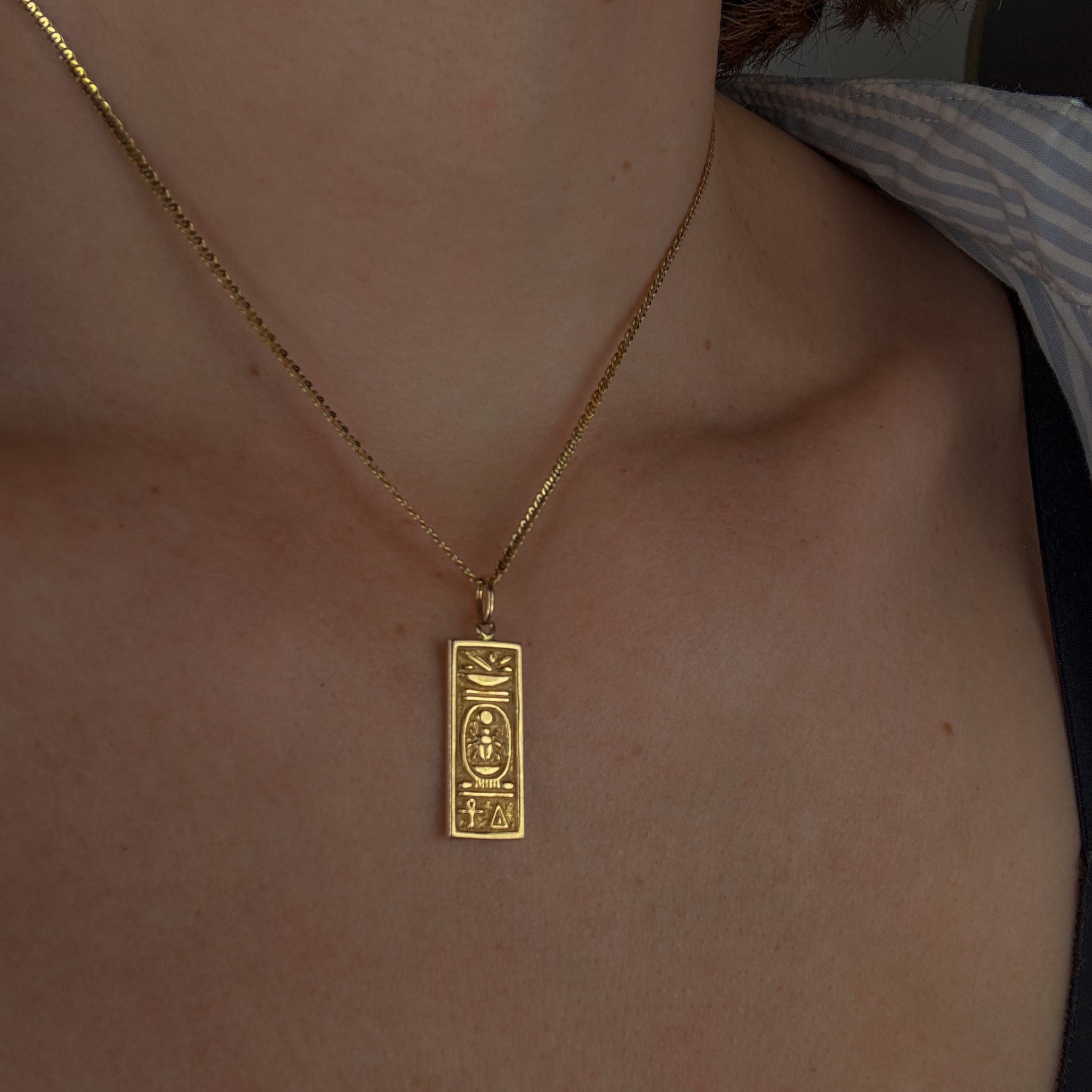 Hieroglyphic Gold Pendant