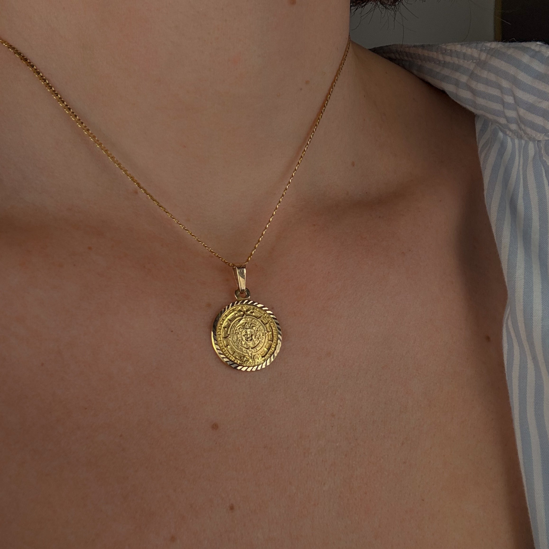 Aztec Sun Stone Medallion