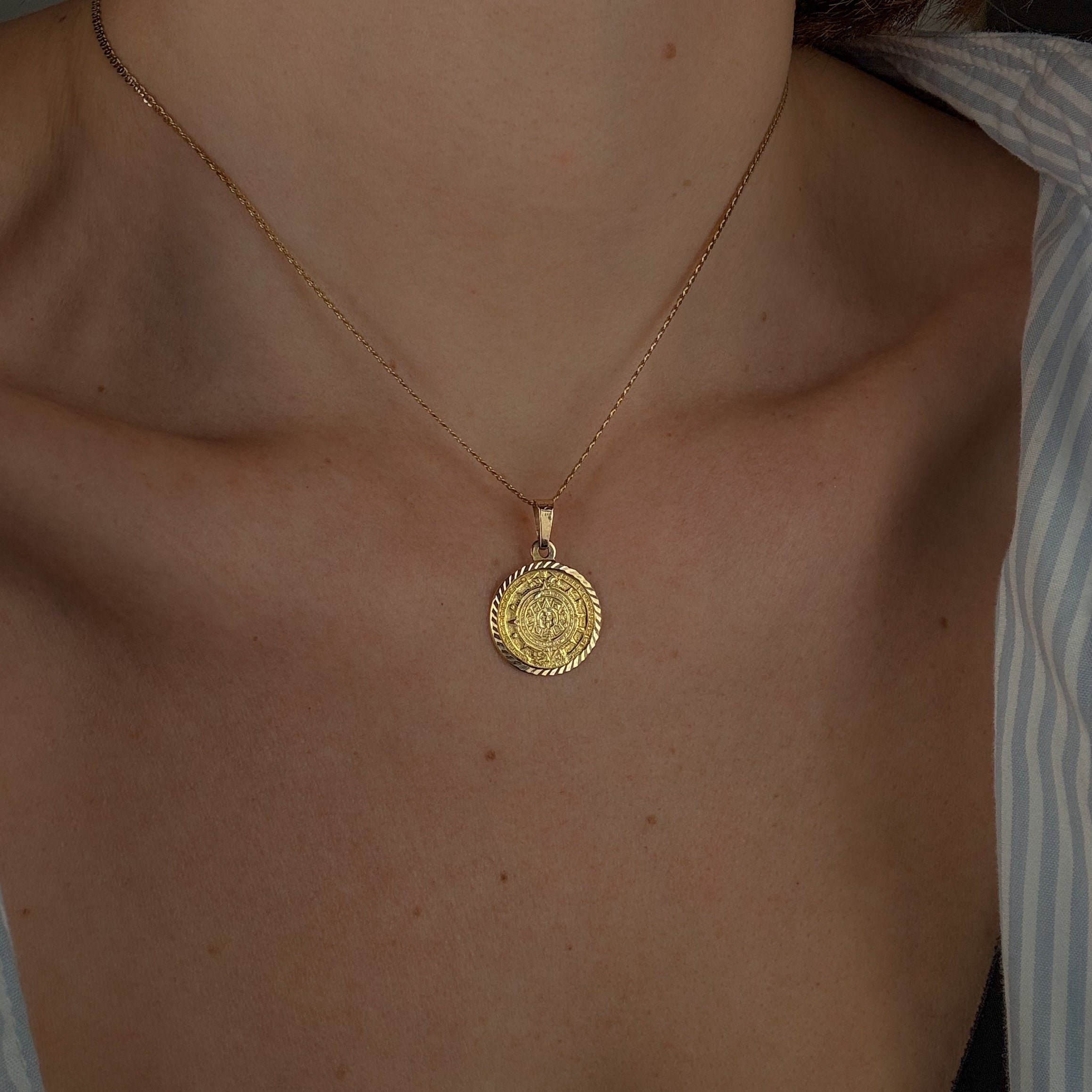 Aztec Sun Stone Medallion