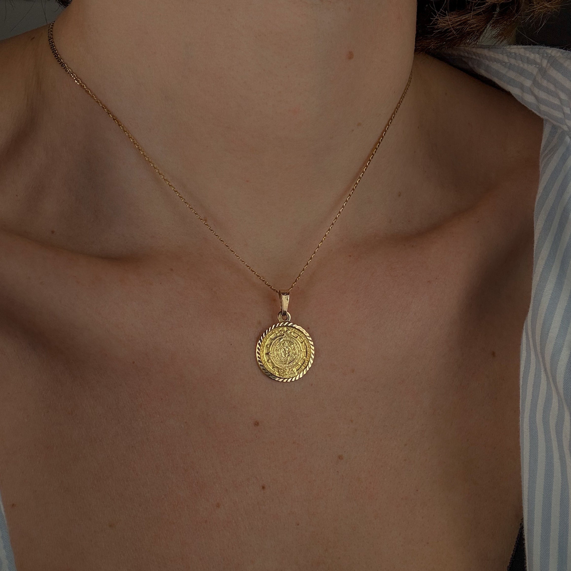 Aztec Sun Stone Medallion
