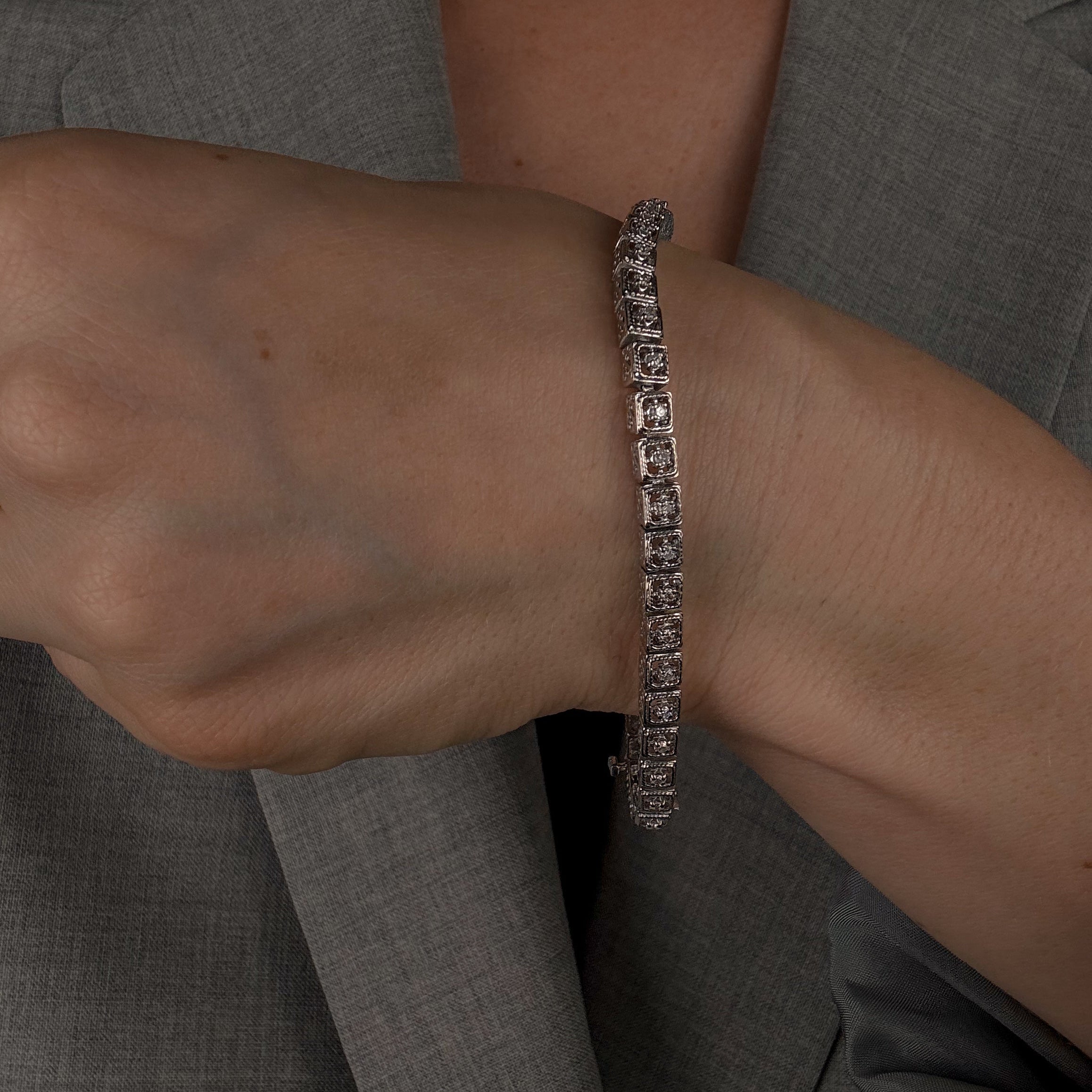 7 1/4" Antique Diamond Bracelet