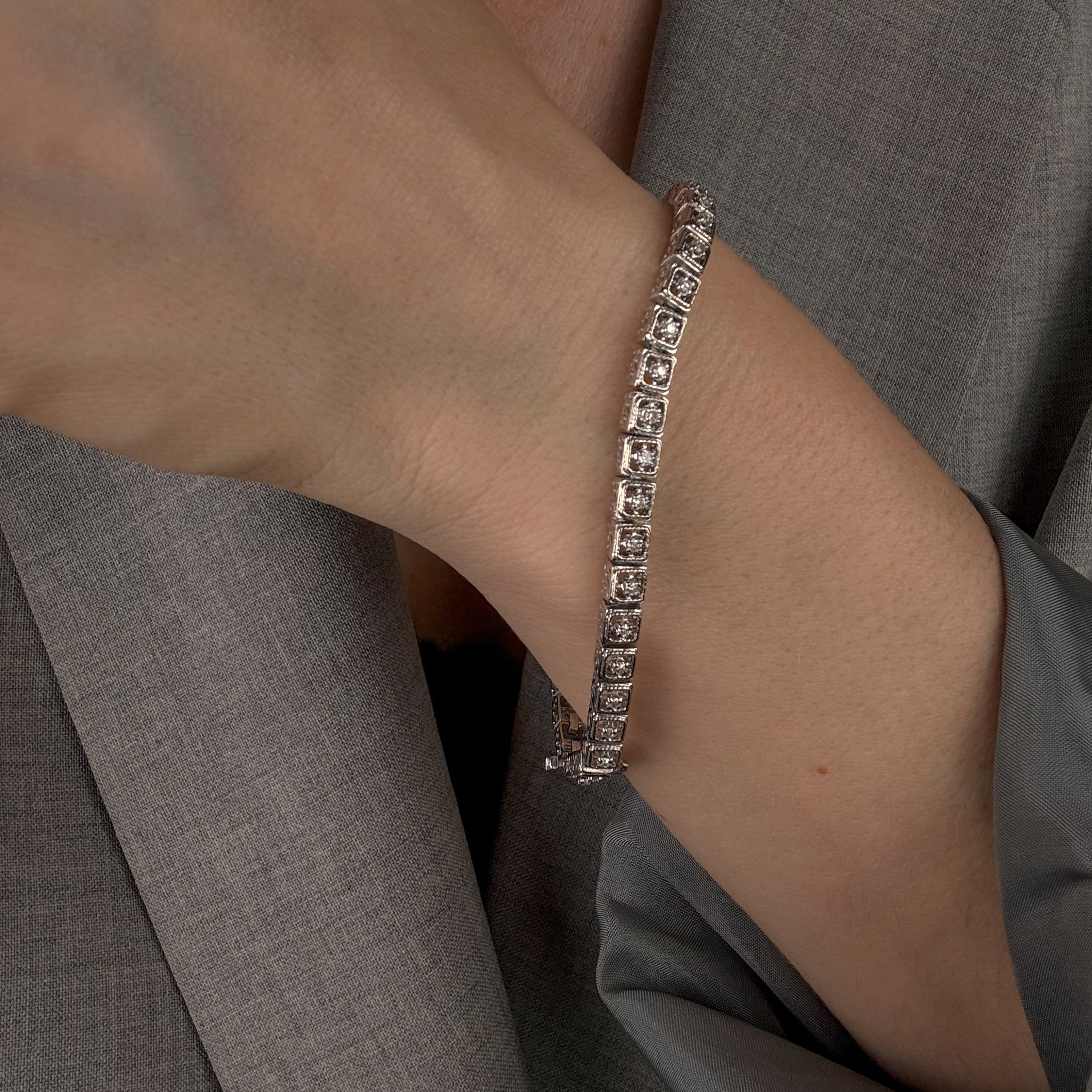 7 1/4" Antique Diamond Bracelet
