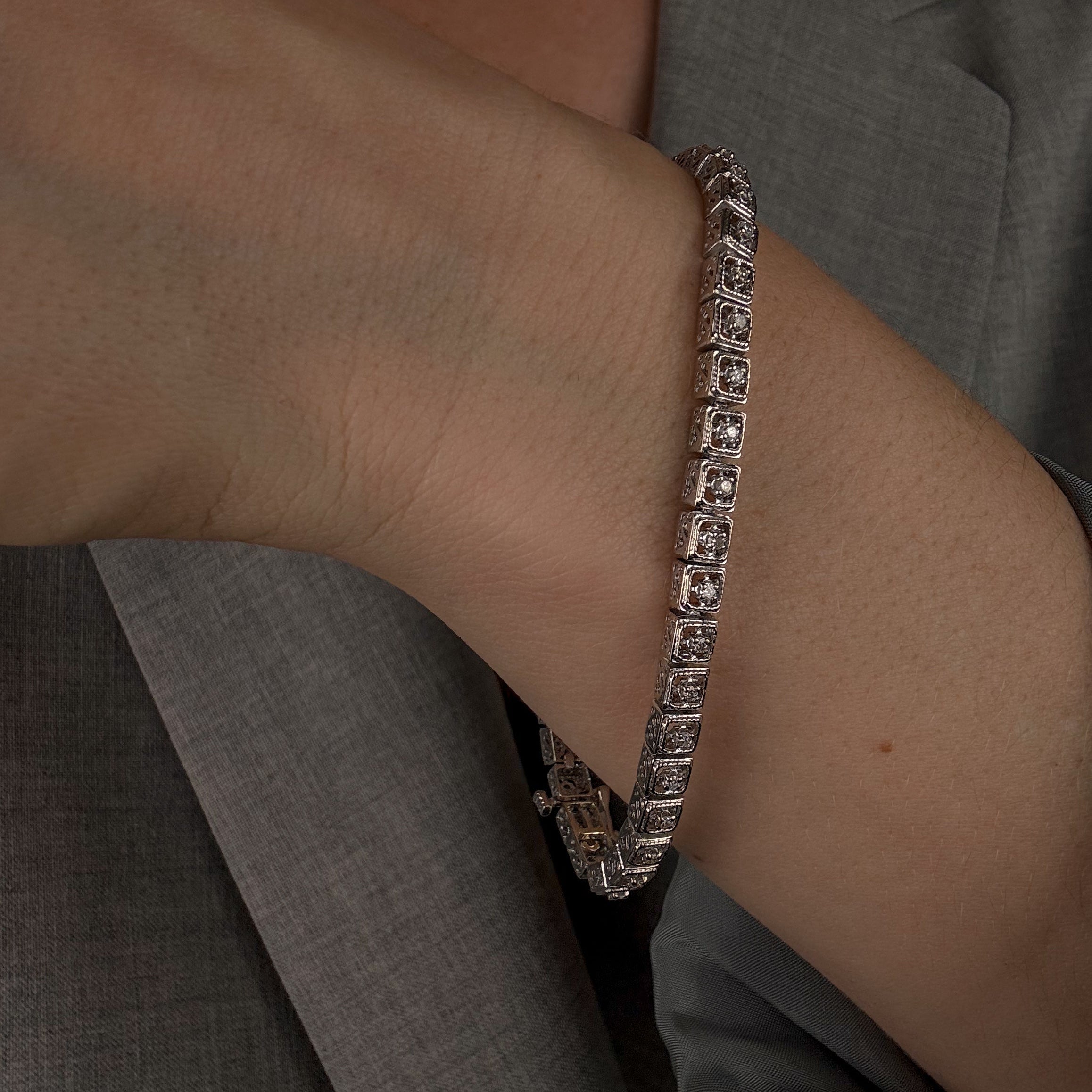 7 1/4" Antique Diamond Bracelet