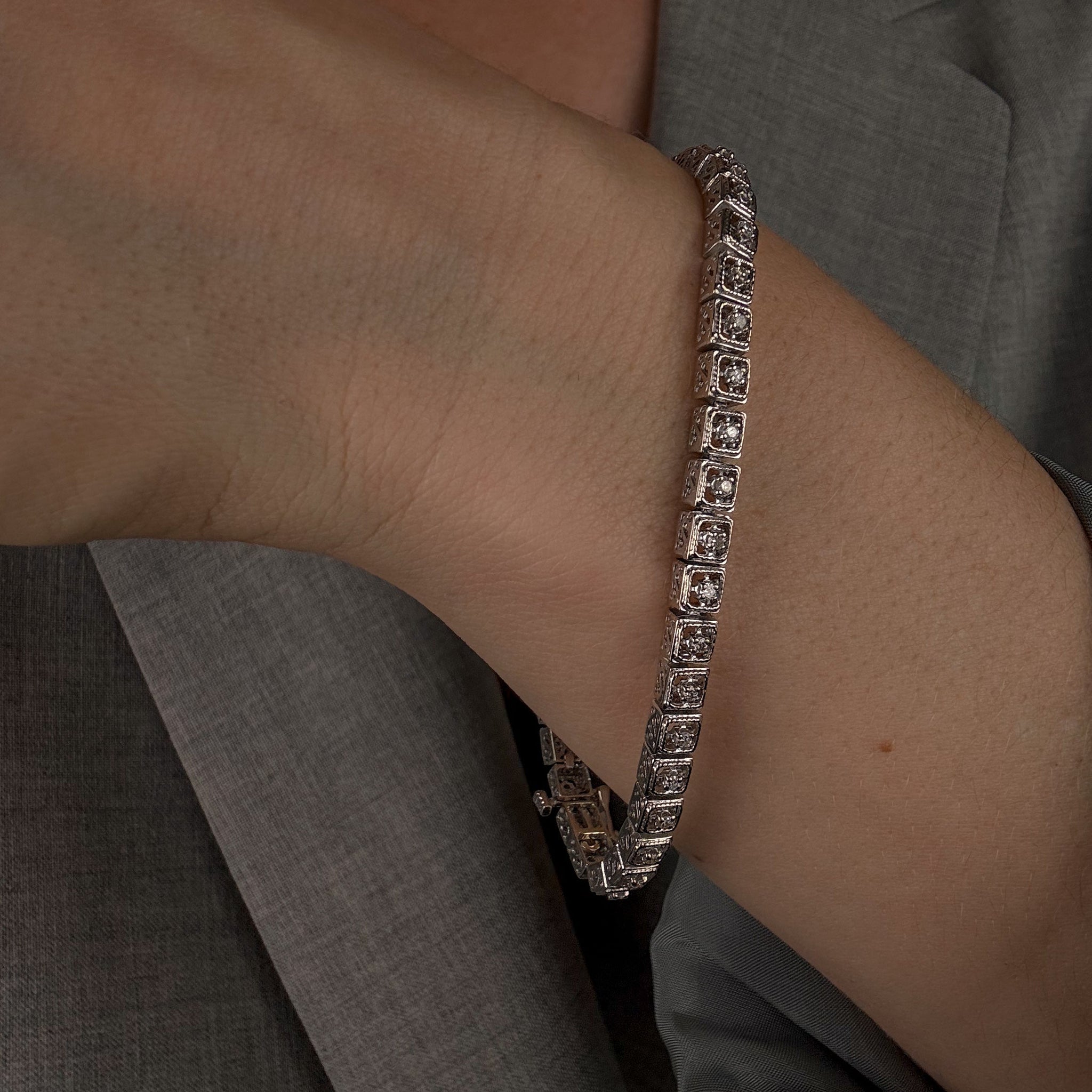 7 1/4" Antique Diamond Bracelet