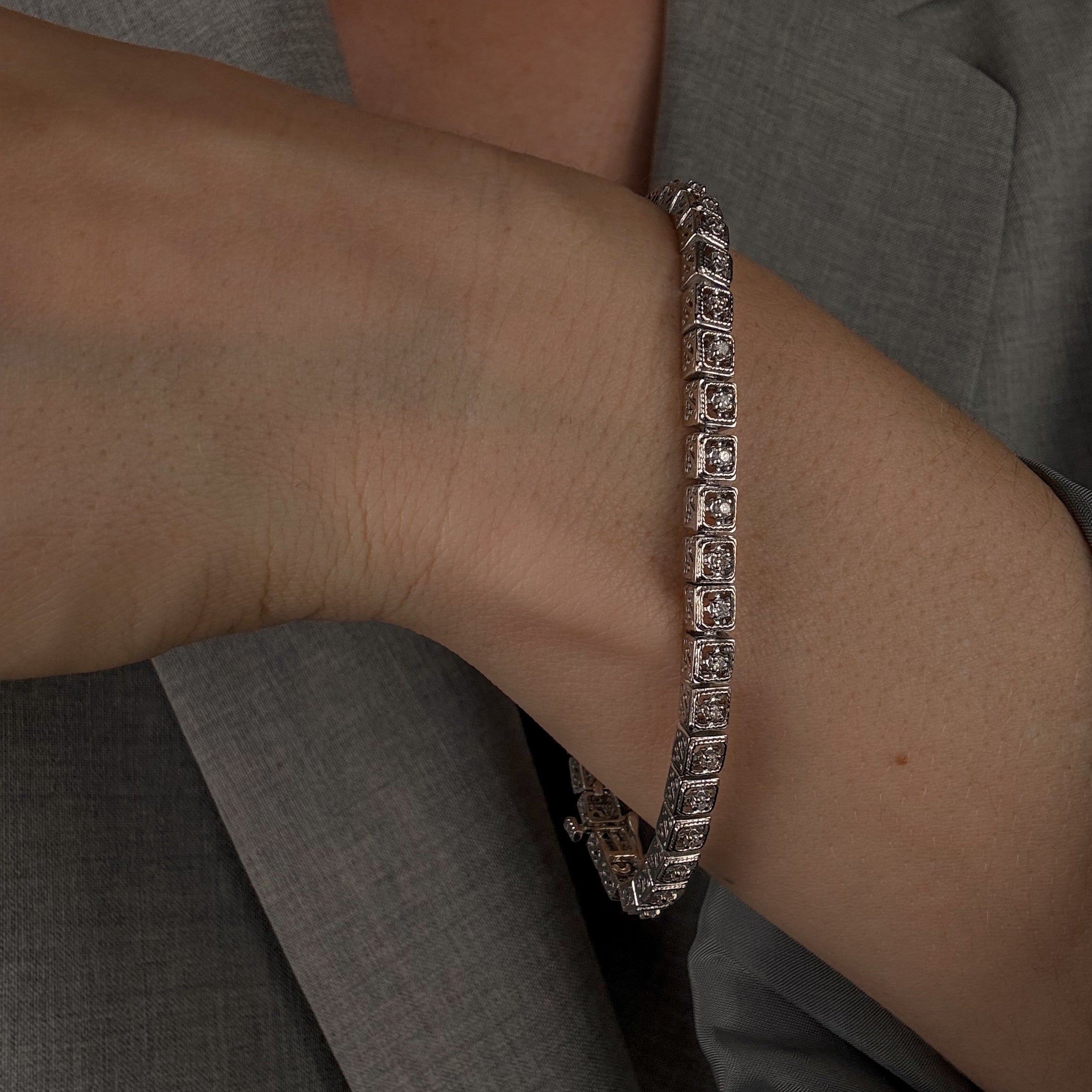 7 1/4" Antique Diamond Bracelet