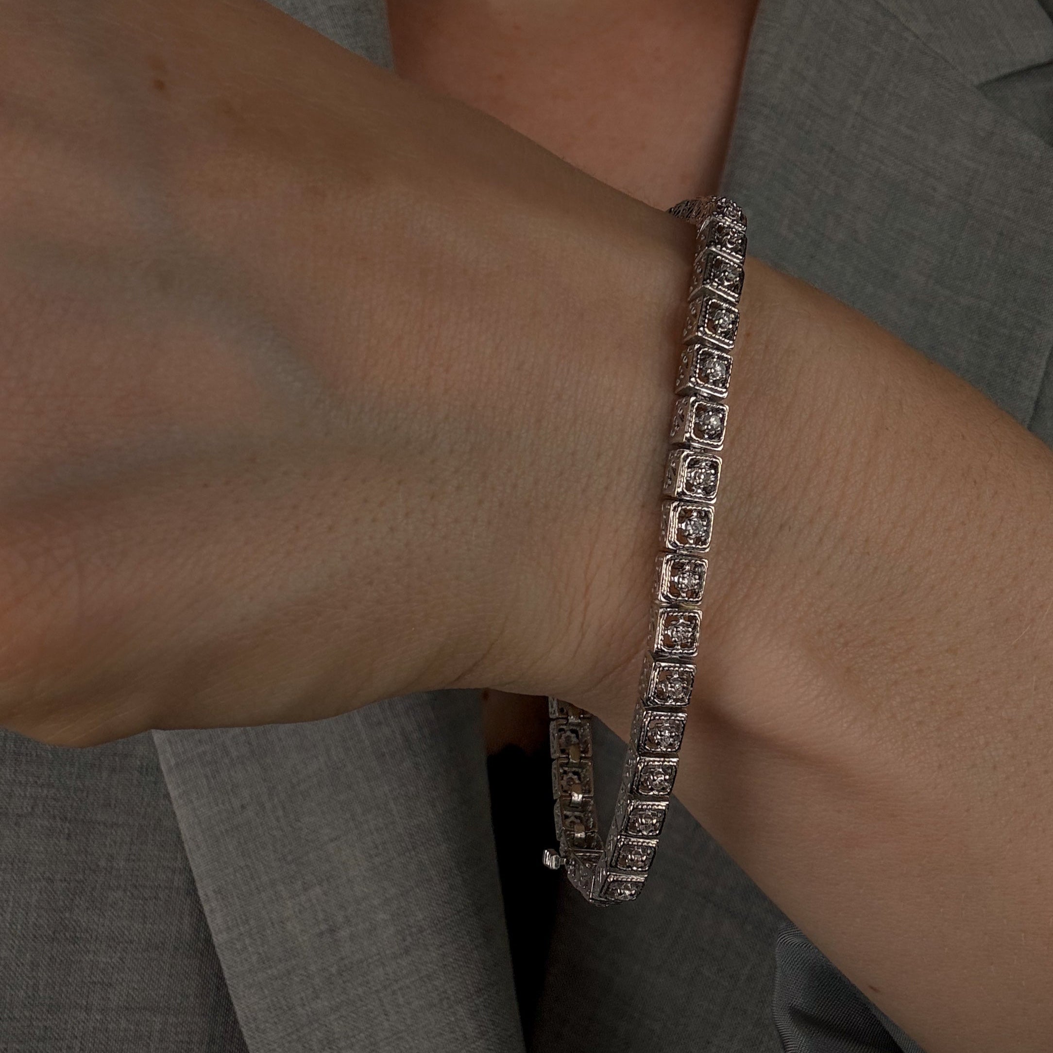 7 1/4" Antique Diamond Bracelet