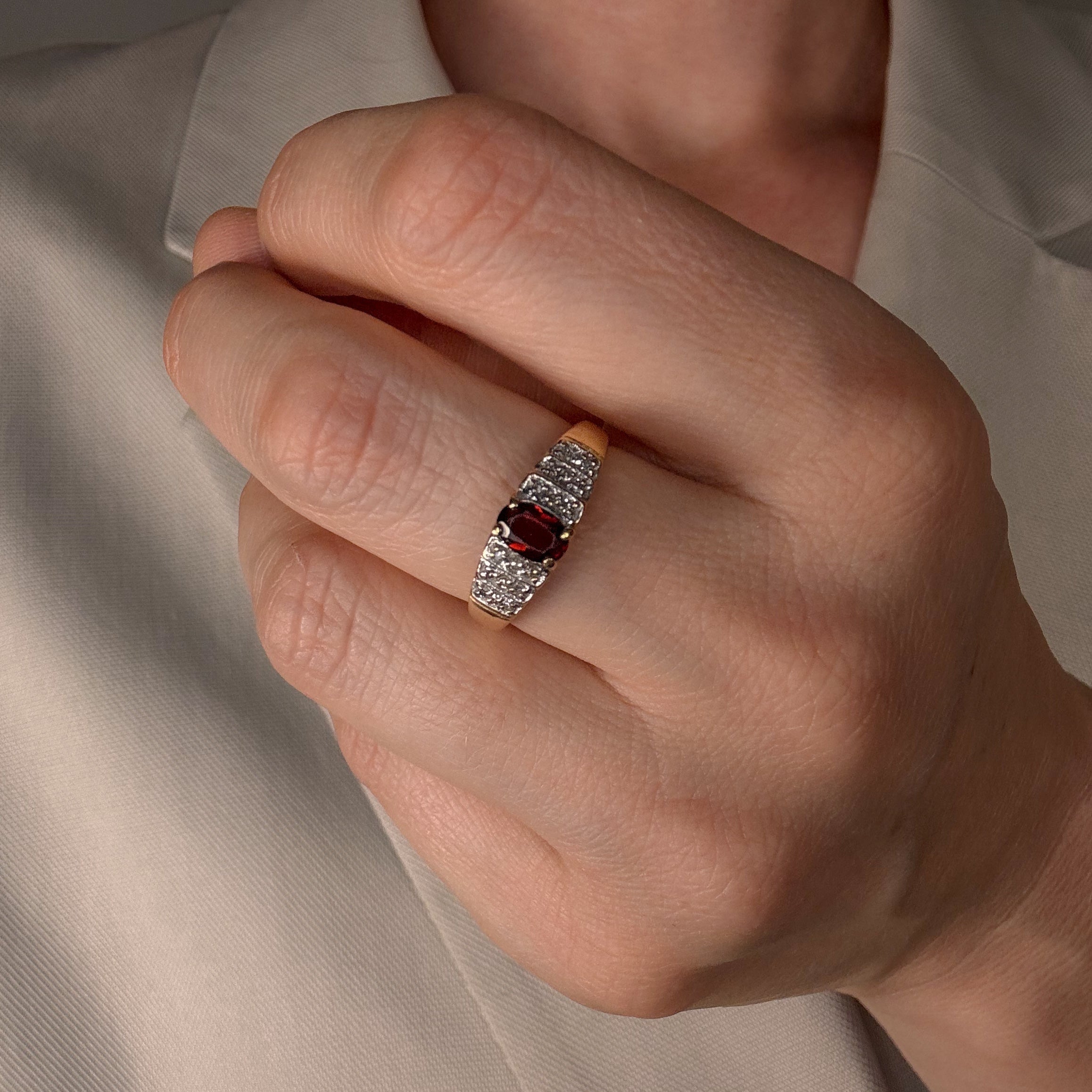 Garnet Diamond Ring