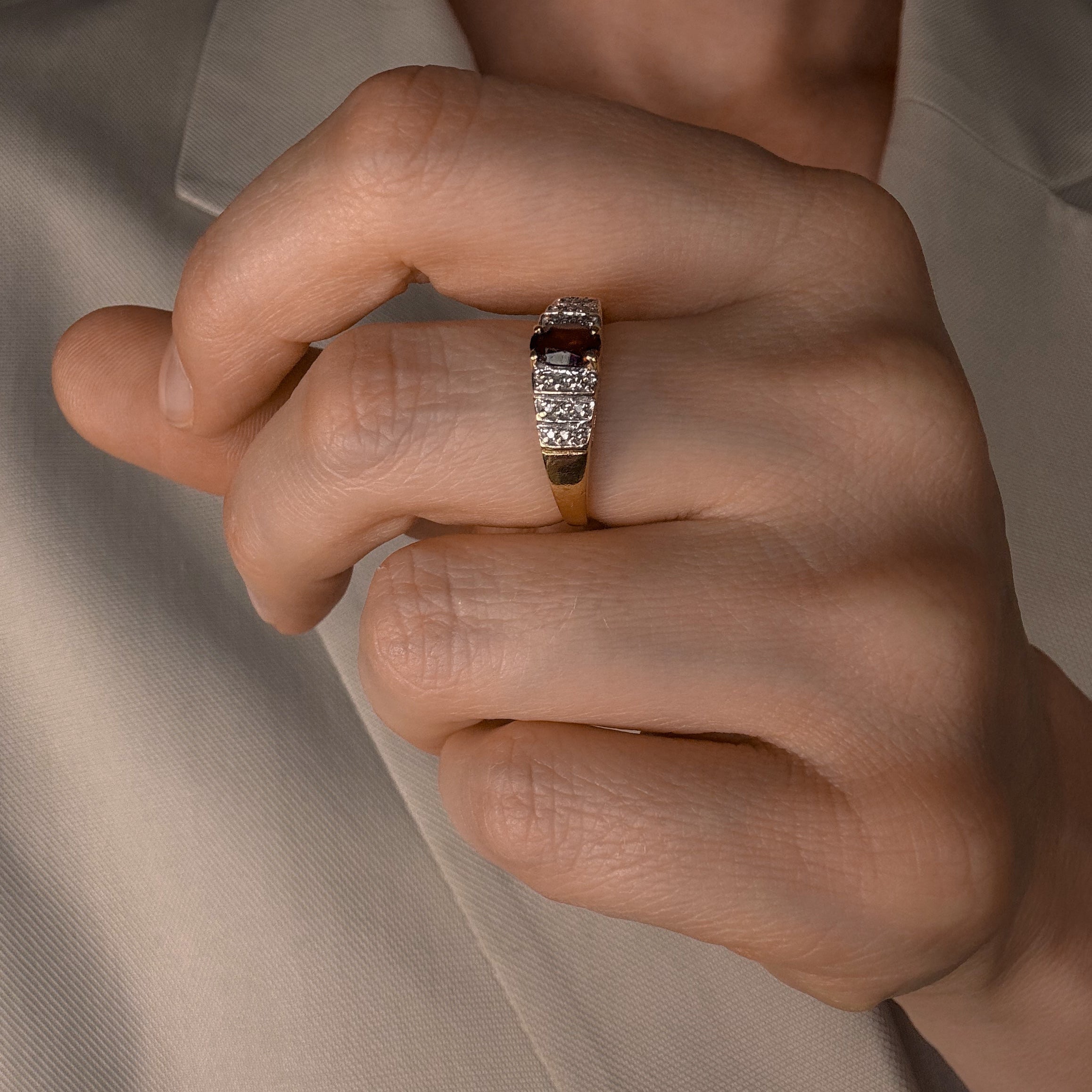 Garnet Diamond Ring