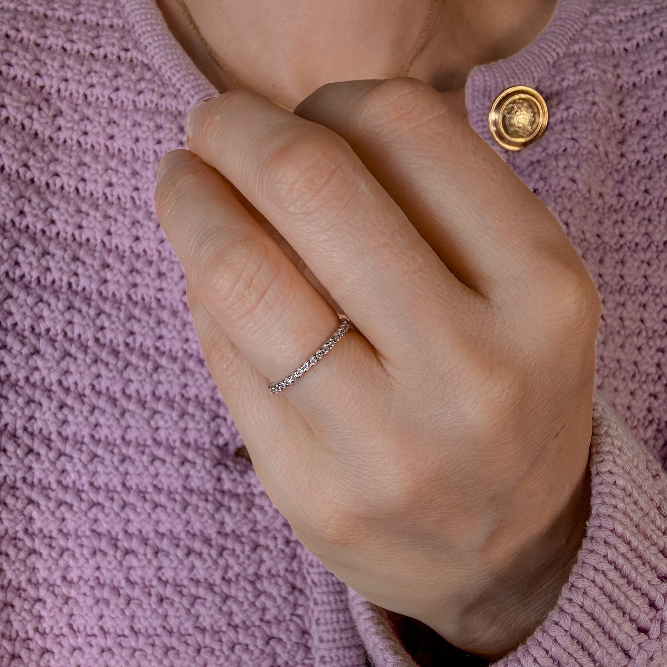 White Gold Diamond Half Eternity Band