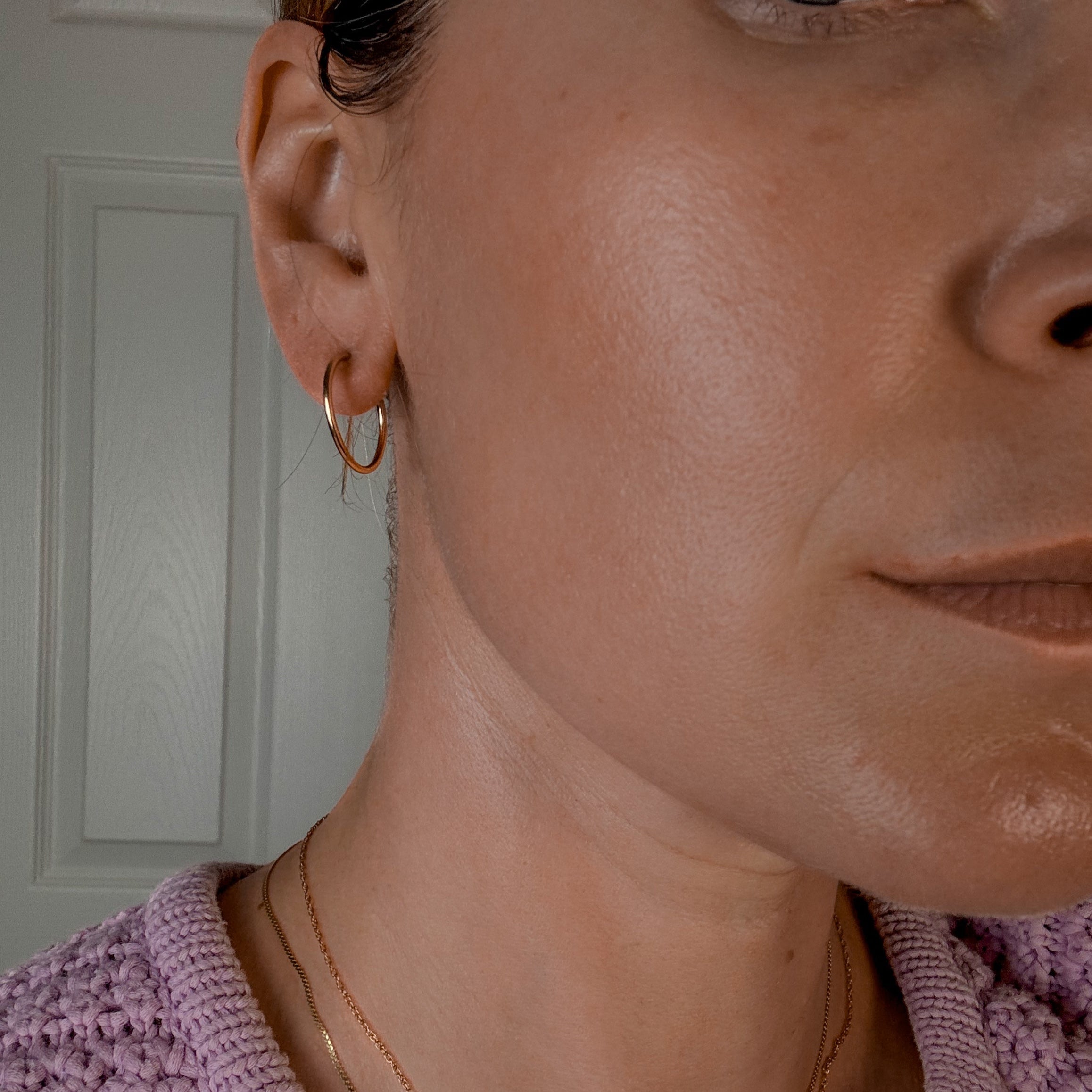 Simple Stud Gold Hoop Earrings