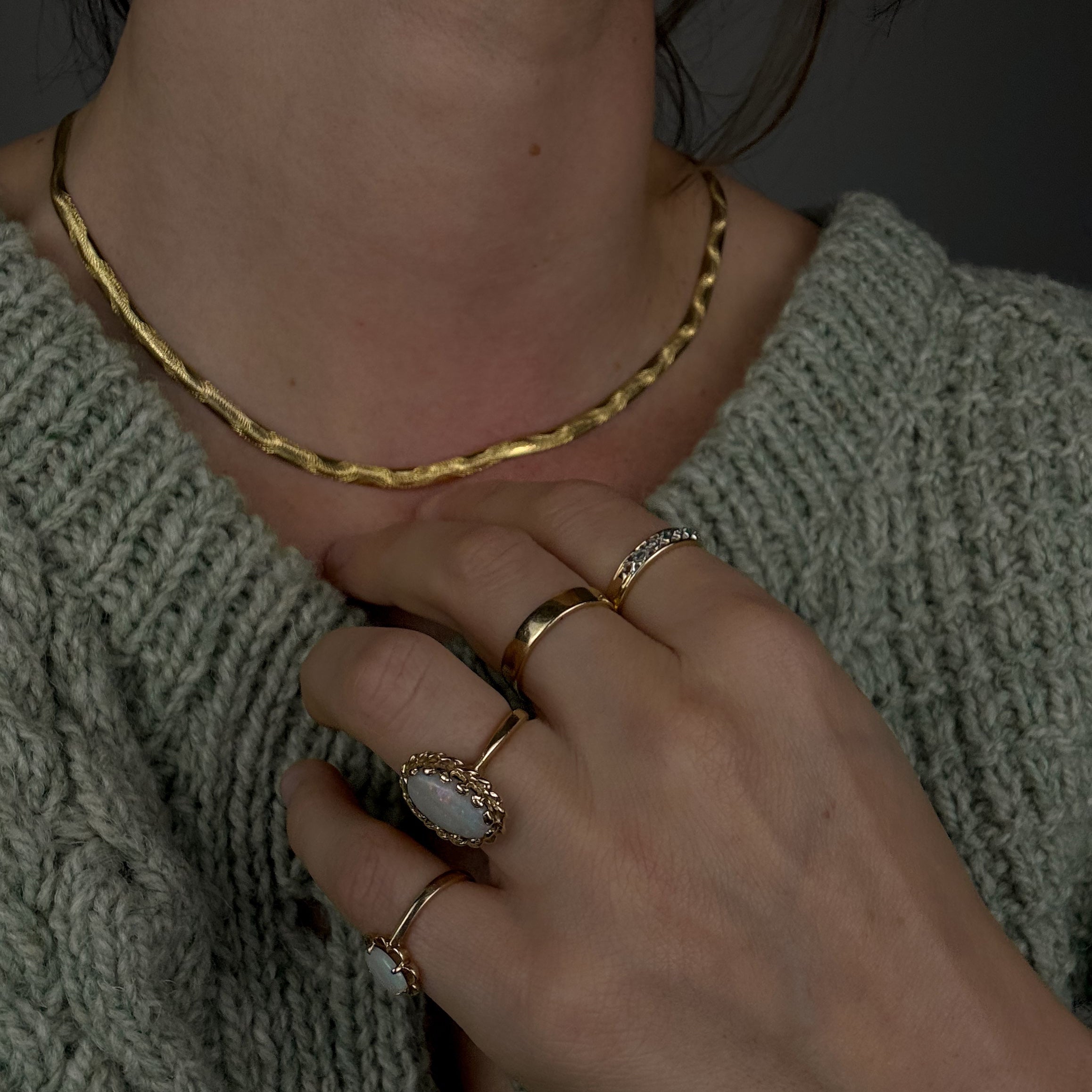 18" Sparkling Herringbone Necklace