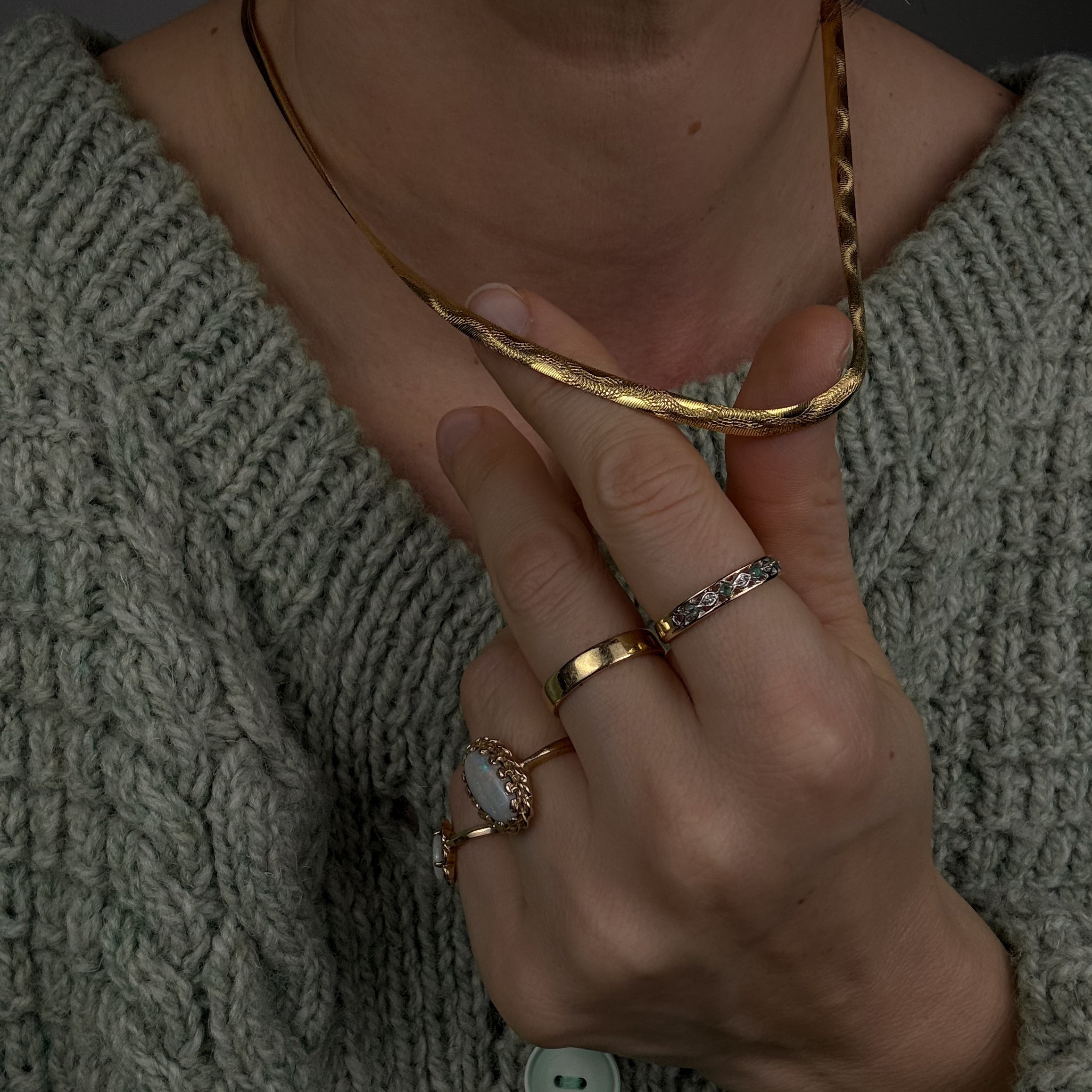 18" Sparkling Herringbone Necklace