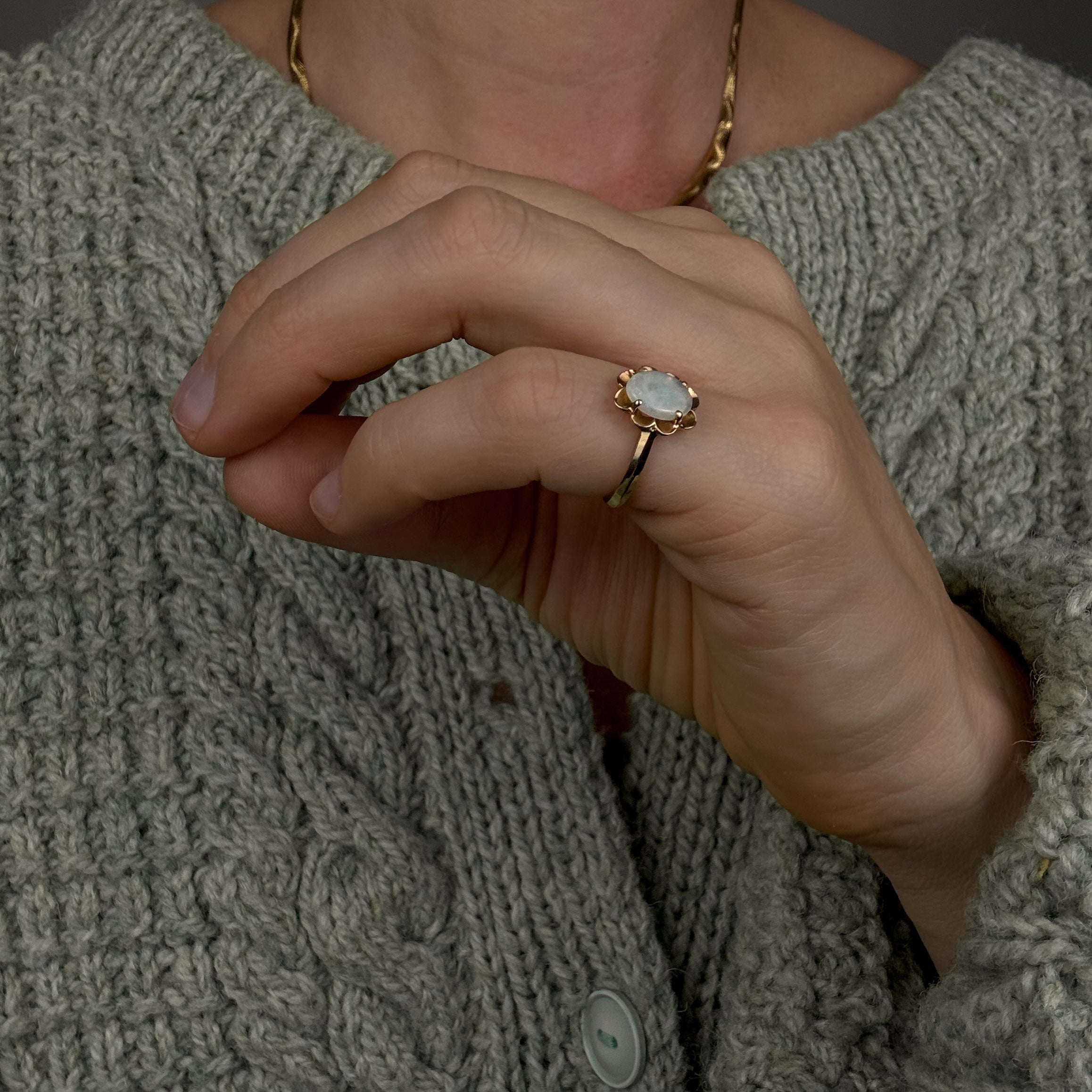 Opal Scalloped Ring