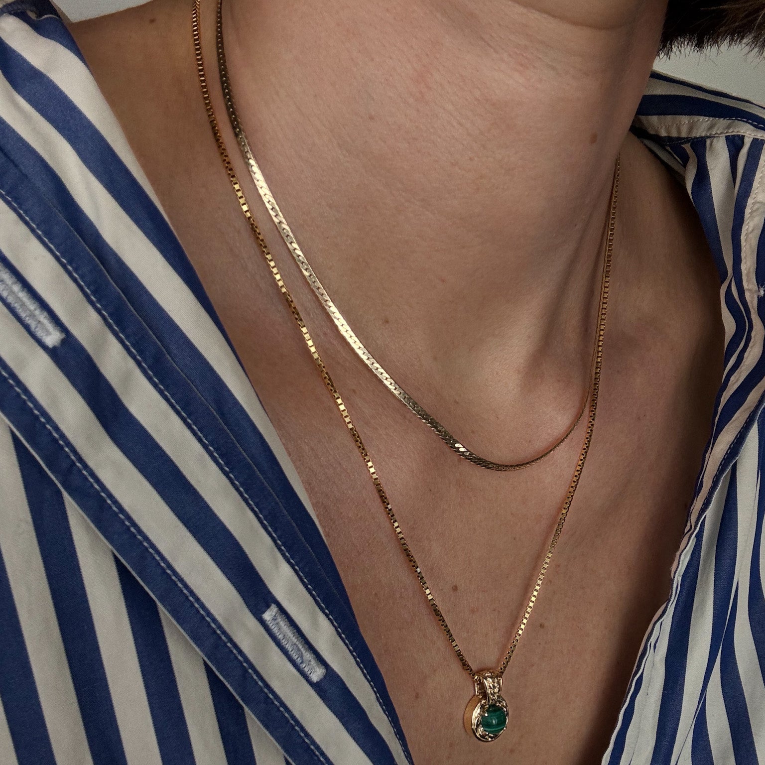 17" Dainty Herringbone Necklace