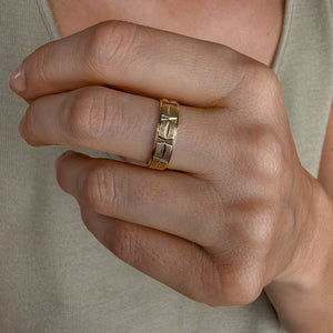 5.3 mm Etched Gold Band