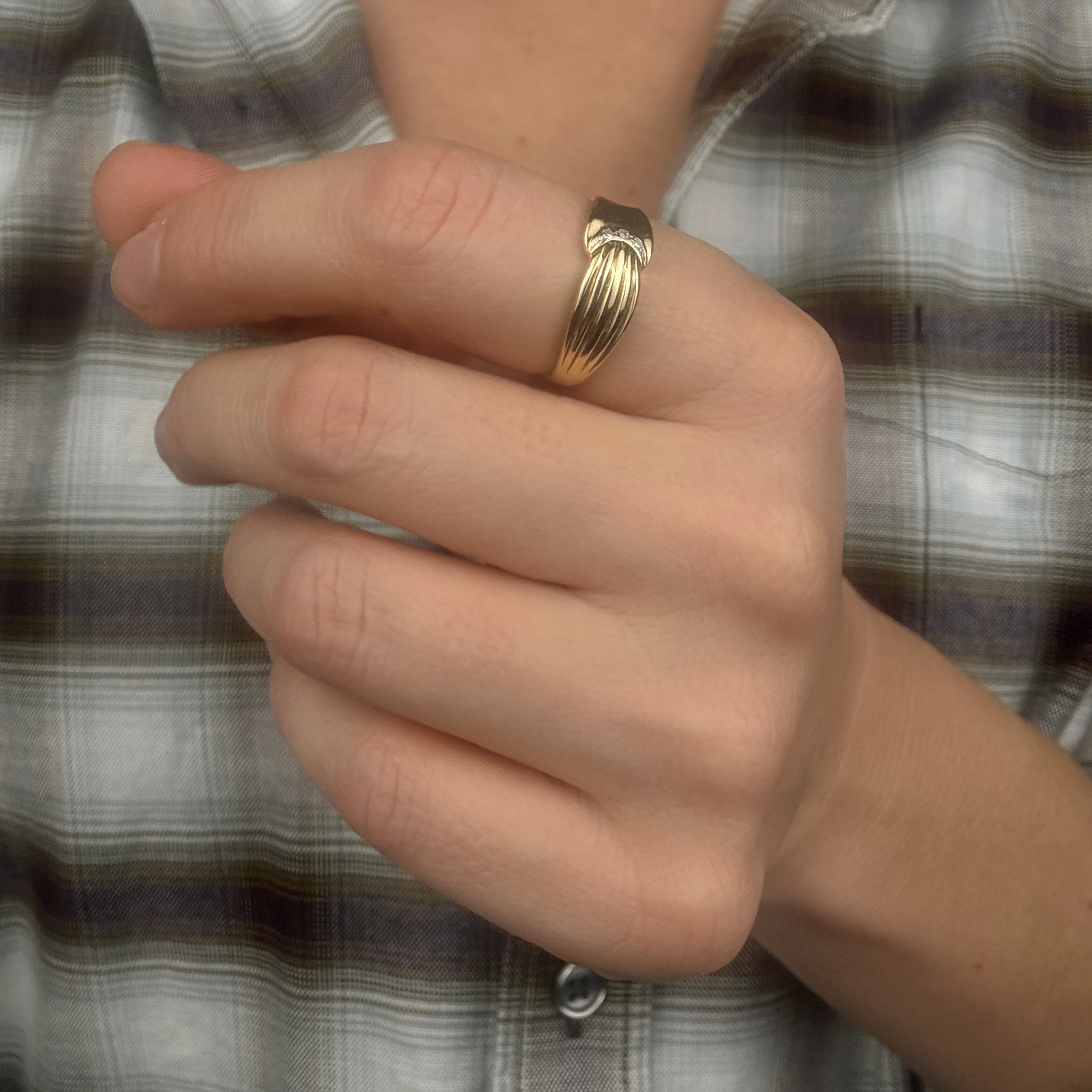 Vintage Multi-Texture Bypass Ring