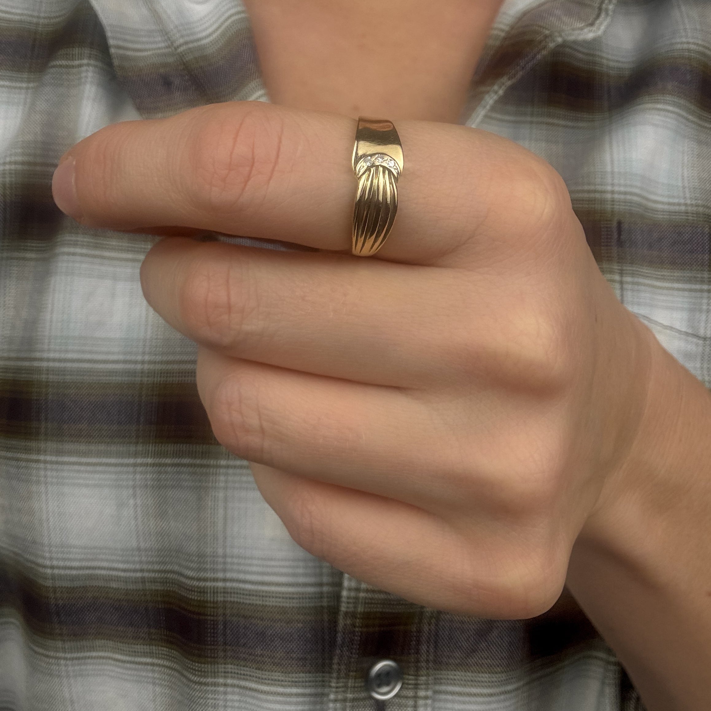 Vintage Multi-Texture Bypass Ring