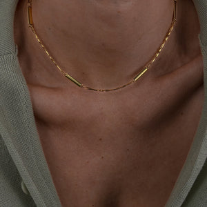 16" Bar and Figaro Necklace