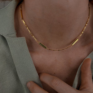 16" Bar and Figaro Necklace