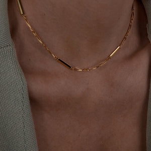 16" Bar and Figaro Necklace