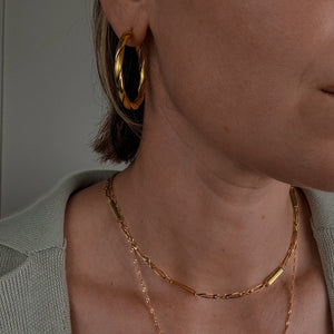 39.2mm Multi-Texture Gold Hoops