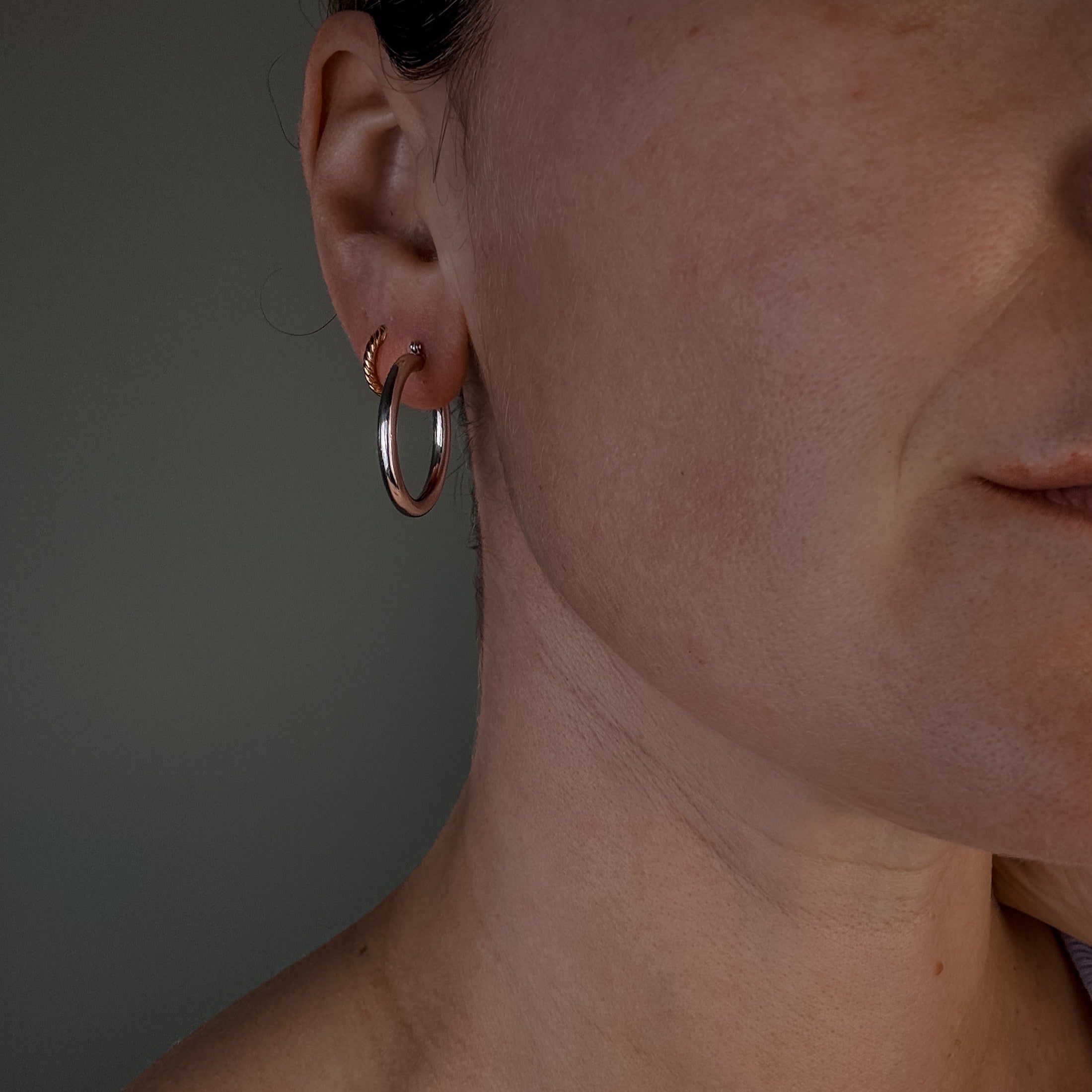 26.5mm White Gold Hoops