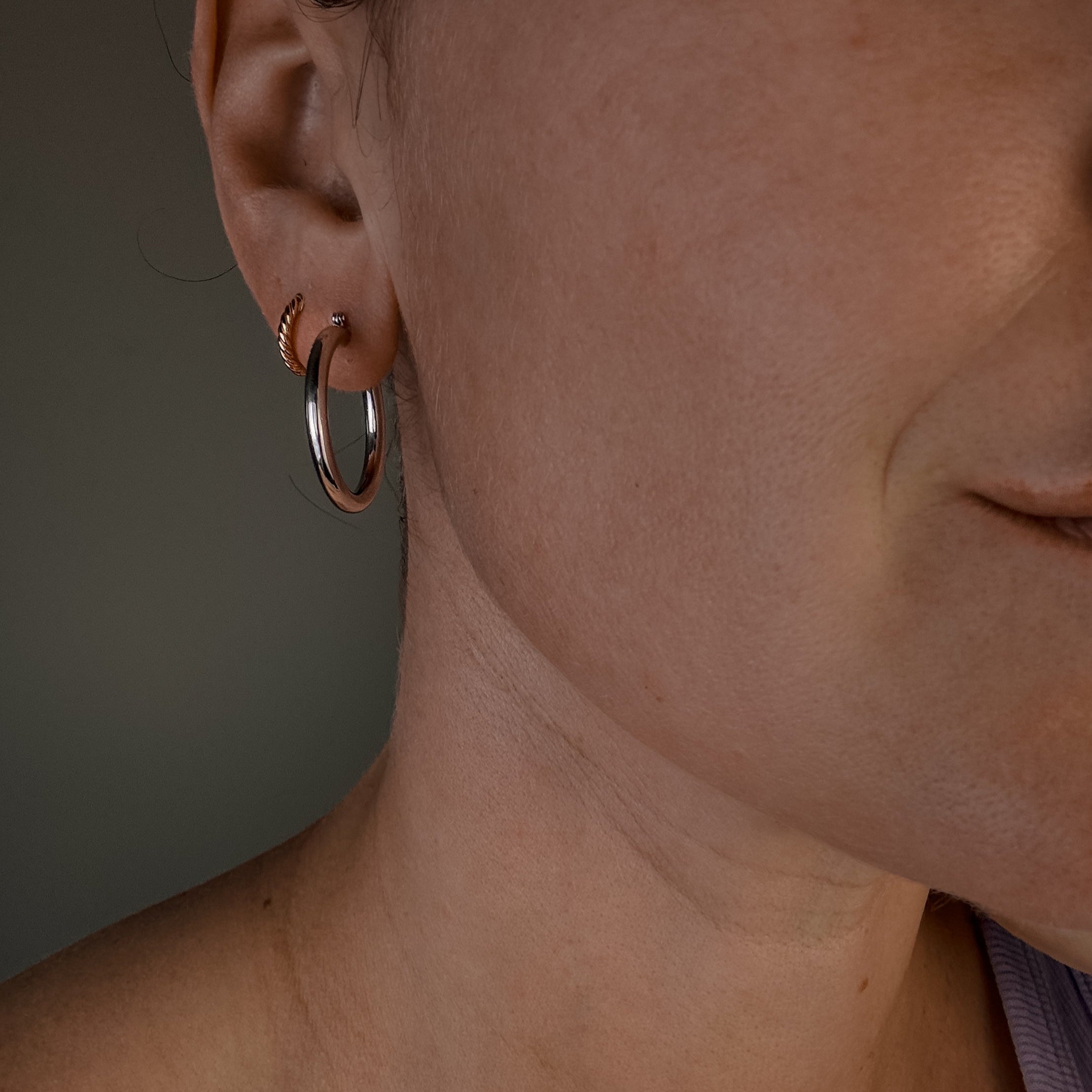 26.5mm White Gold Hoops